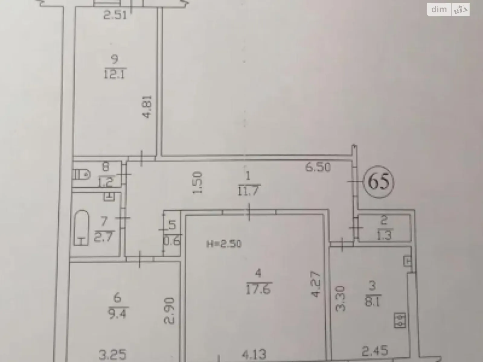 Продается 3-комнатная квартира 67.5 кв. м в Днепре, ул. Квартальная(Гладкова)