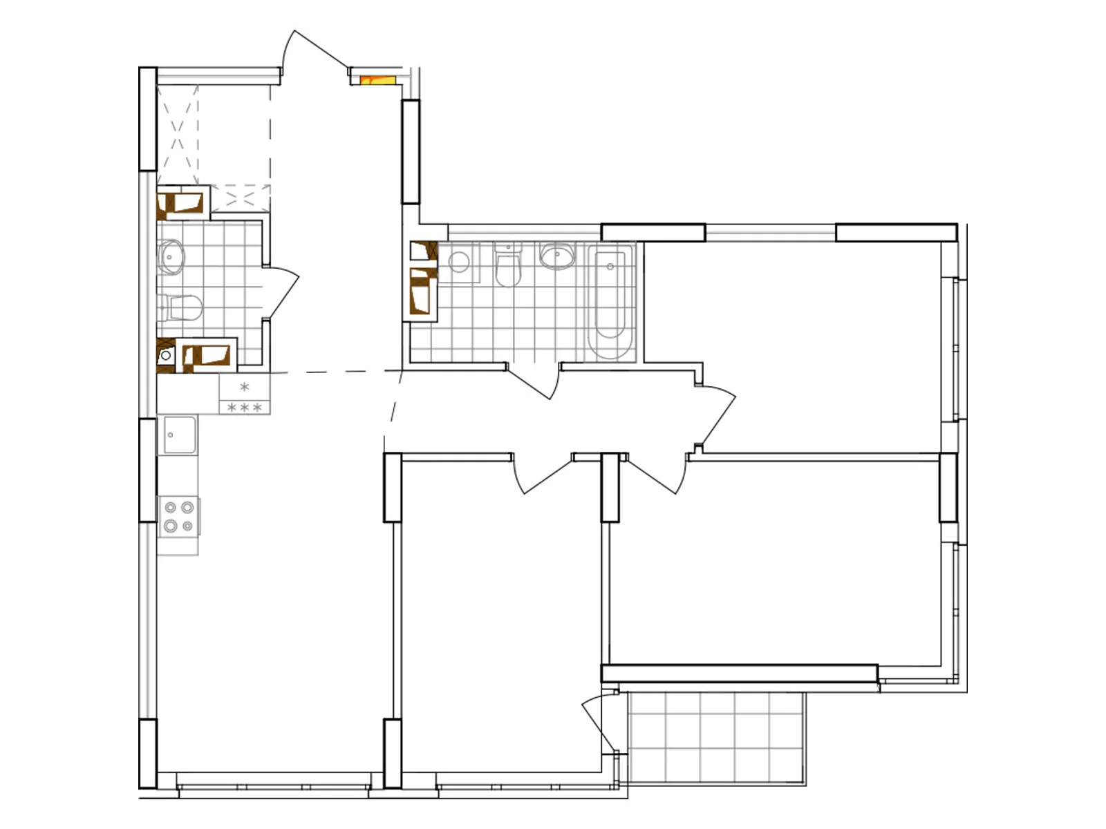 Продается 3-комнатная квартира 84.08 кв. м в Киеве, просп. Правды