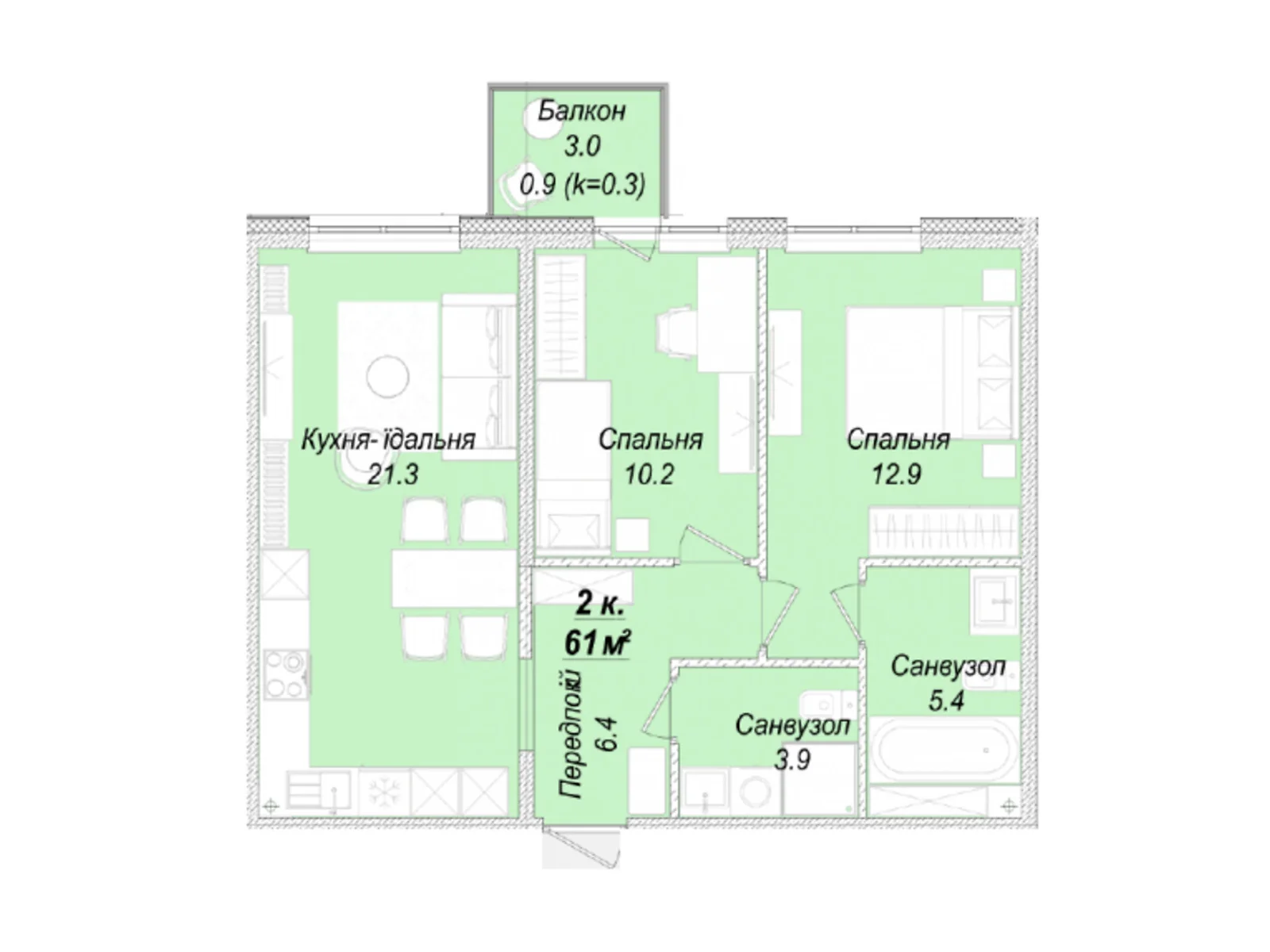 Продается 2-комнатная квартира 61 кв. м в Одессе, ул. Варненская - фото 1