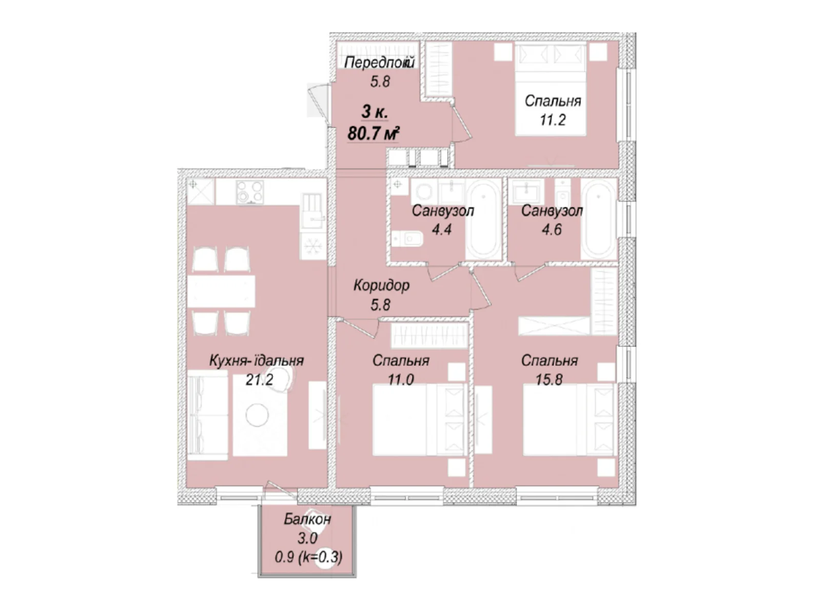 Продается 3-комнатная квартира 80.7 кв. м в Одессе, ул. Варненская - фото 1