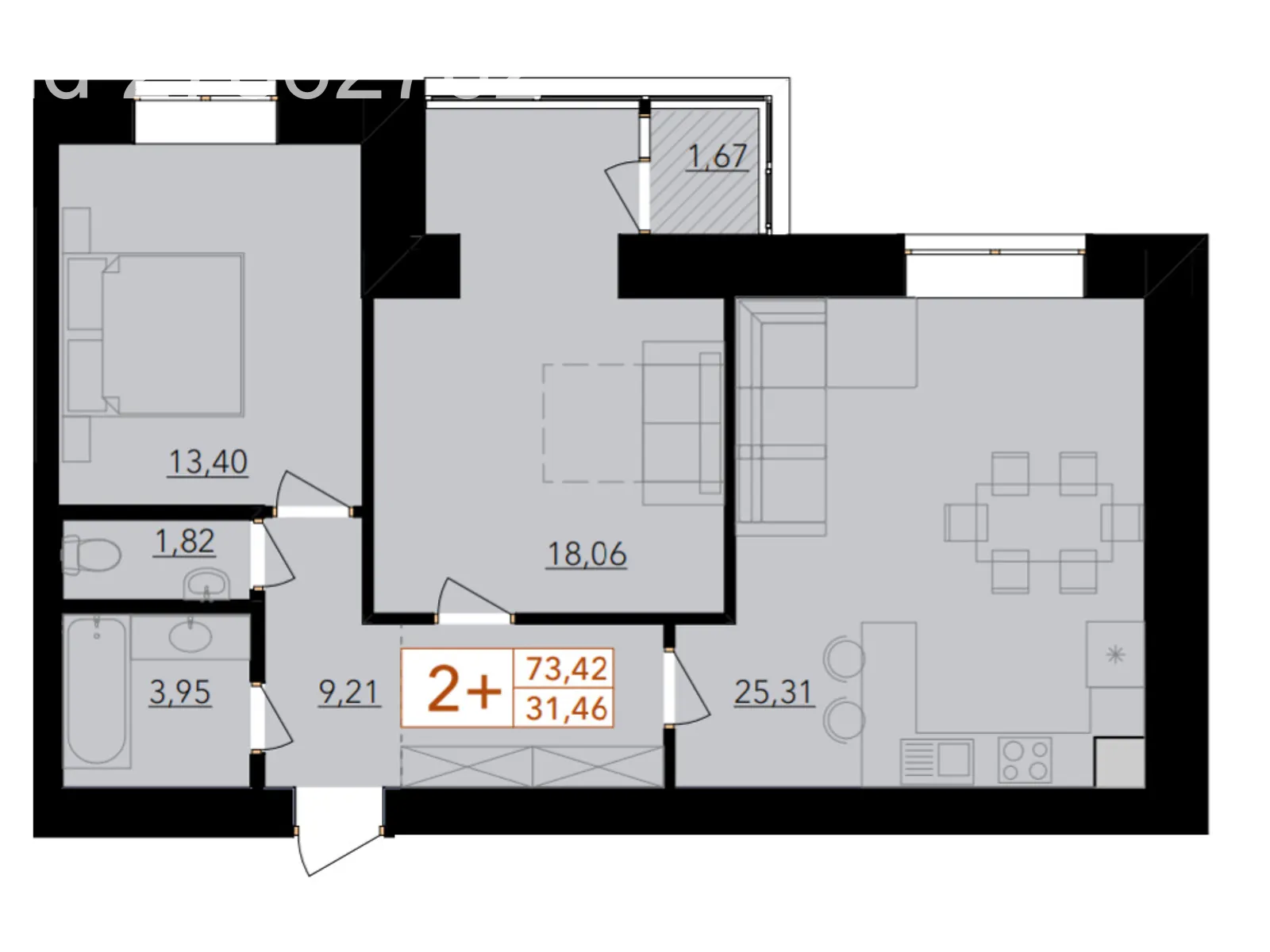 Продается 3-комнатная квартира 73.42 кв. м в Хмельницком, ул. Тернопольская