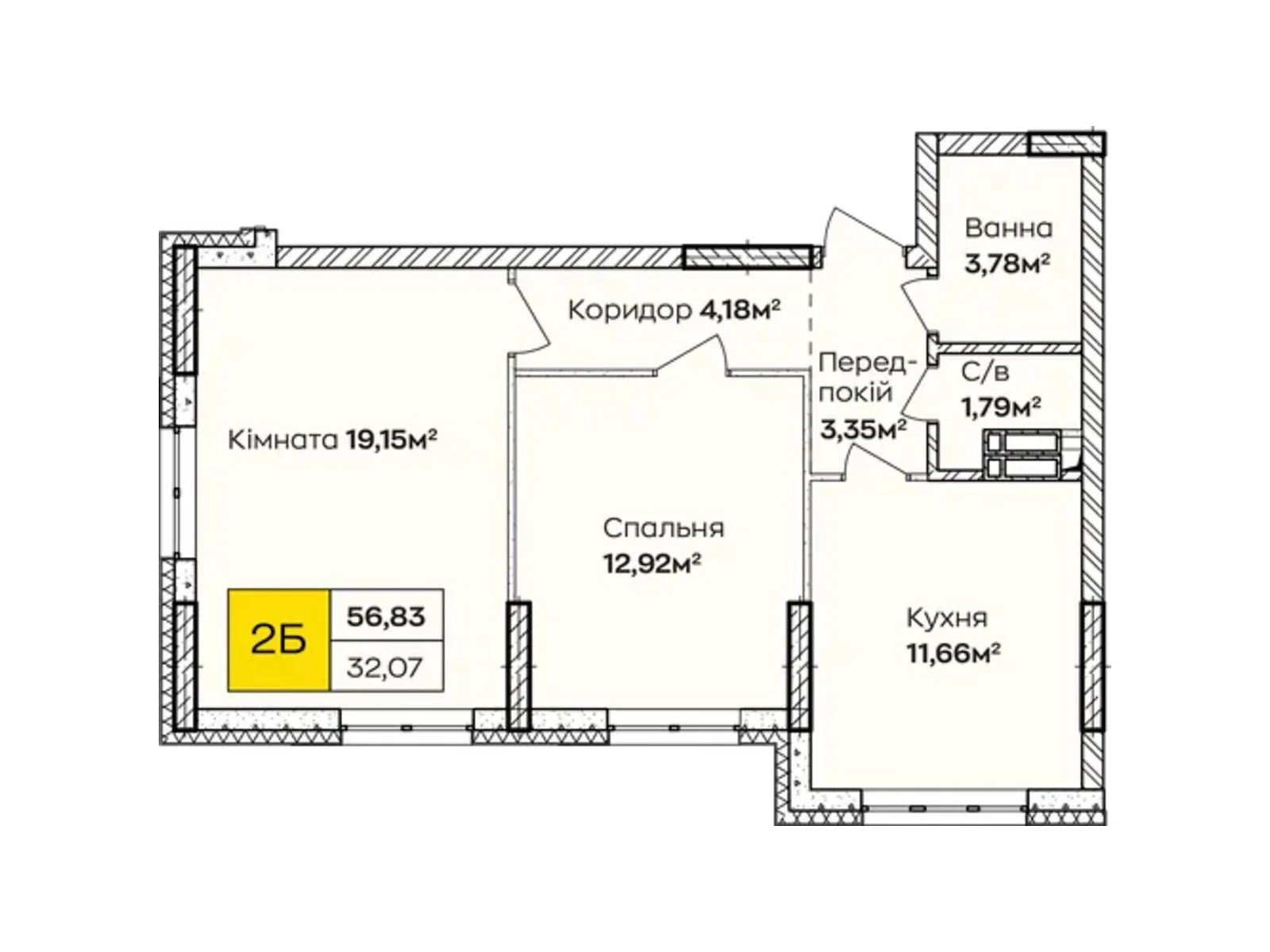 Продается 2-комнатная квартира 56.83 кв. м в Киеве, ул. Ивана Кочерги, 17А