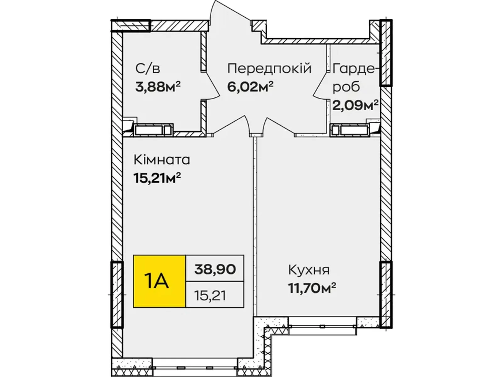 Продається 1-кімнатна квартира 38.9 кв. м у Києві, вул. Івана Кочерги, 17А - фото 1