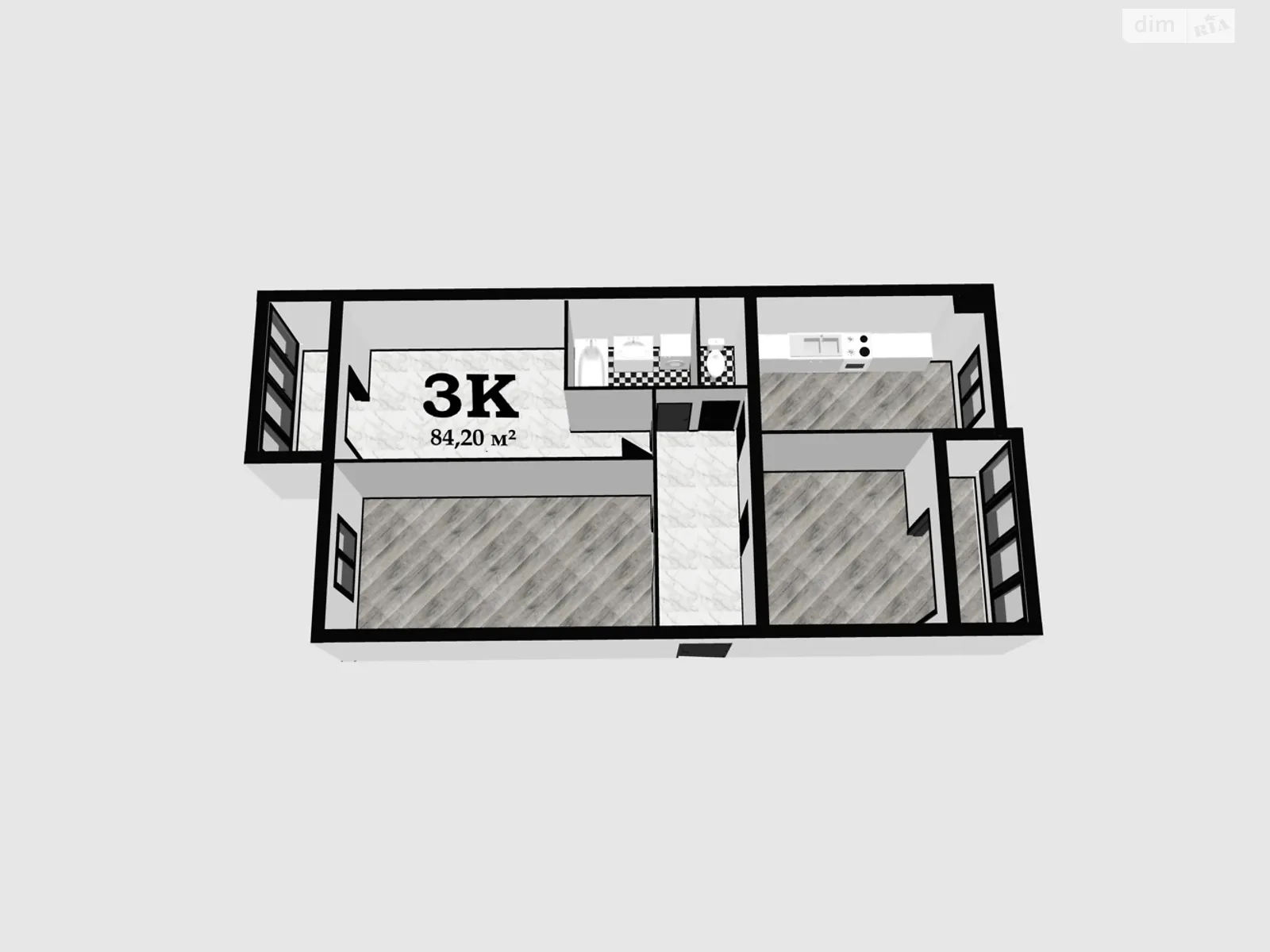 Продается 3-комнатная квартира 84.2 кв. м в Хмельницком, ул. Романа Шухевича(Курчатова), 8/2 - фото 1