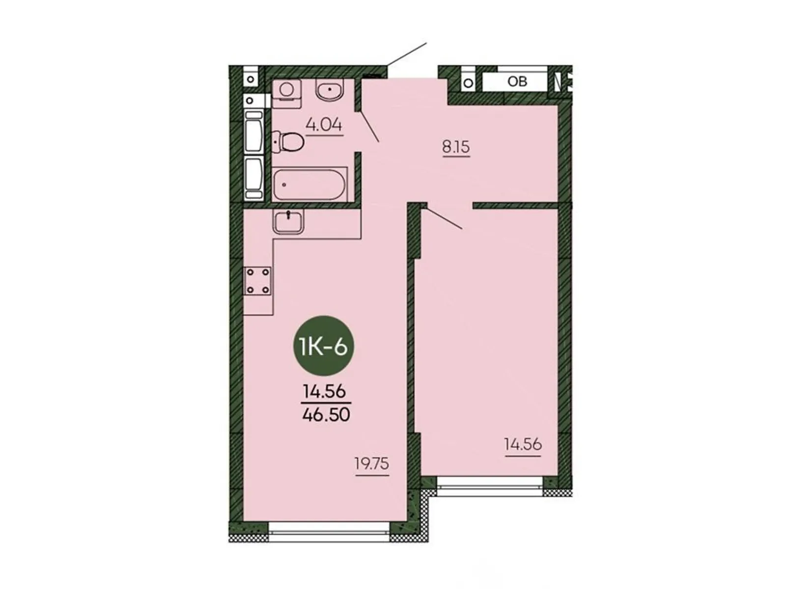 Продается 1-комнатная квартира 46.5 кв. м в Киеве, ул. Николая Василенко, 2 - фото 1