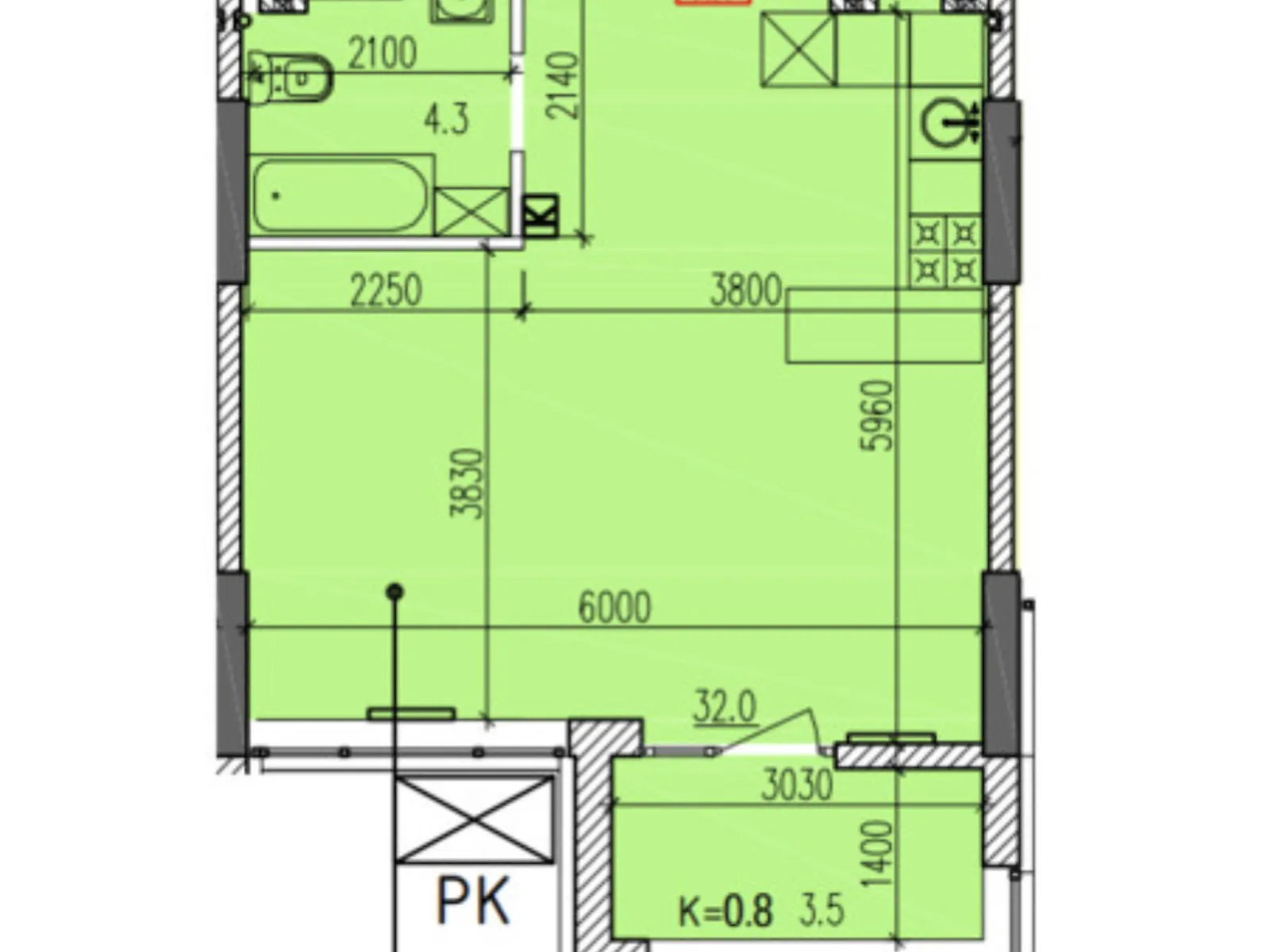 Продается 1-комнатная квартира 39 кв. м в Днепре, ул. Мандрыковская, 298