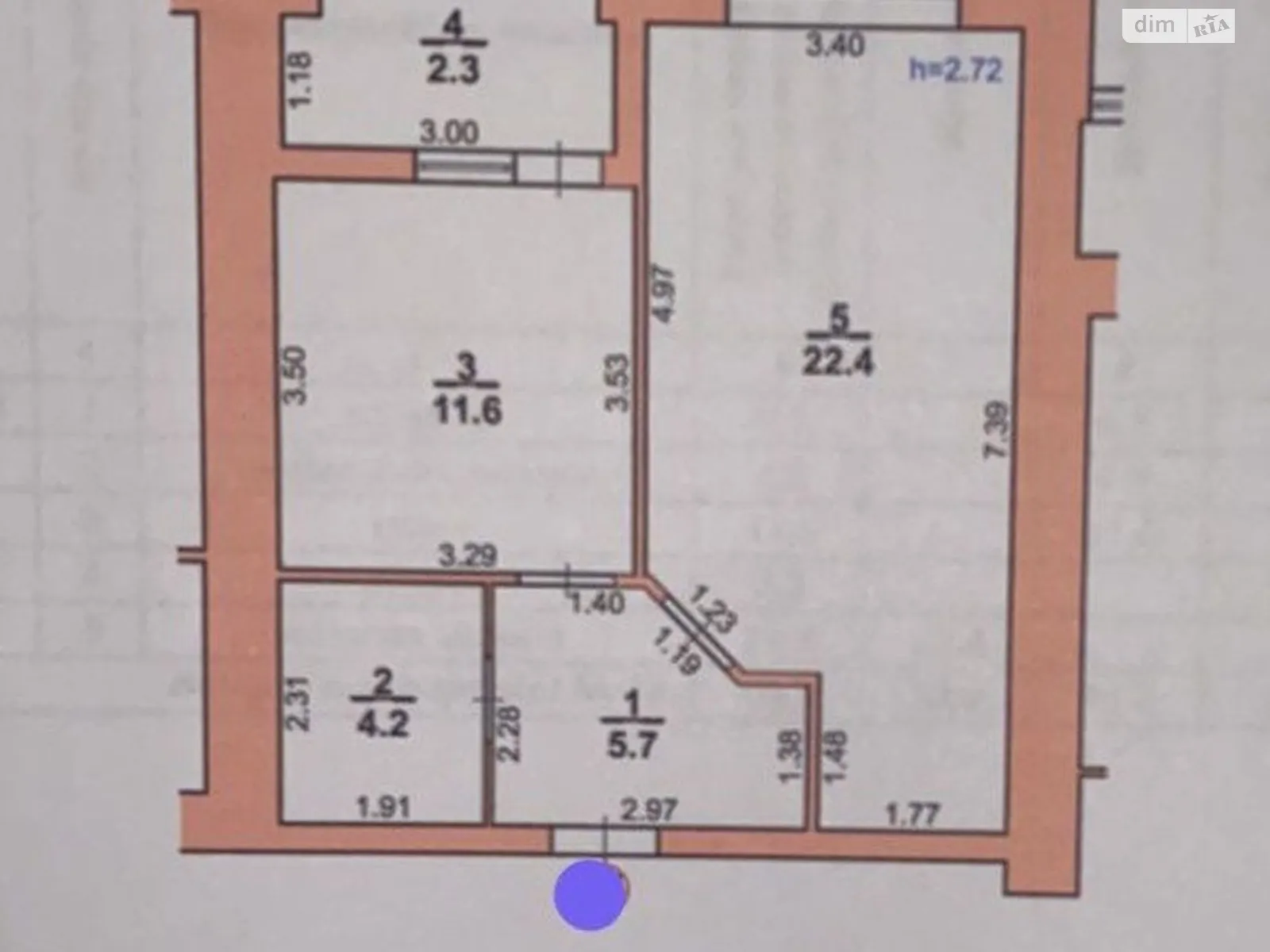 Продается 1-комнатная квартира 46 кв. м в Хмельницком, ул. Кармелюка, 3/3