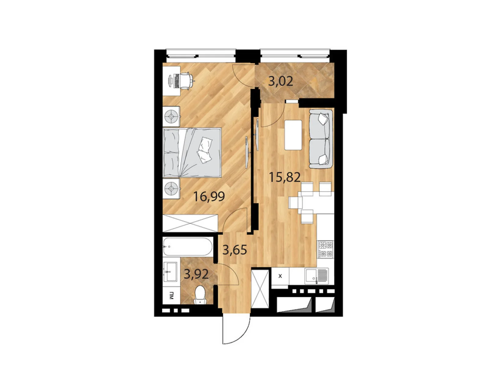 Продается 1-комнатная квартира 43.4 кв. м в Львове, ул. Лодия, 6