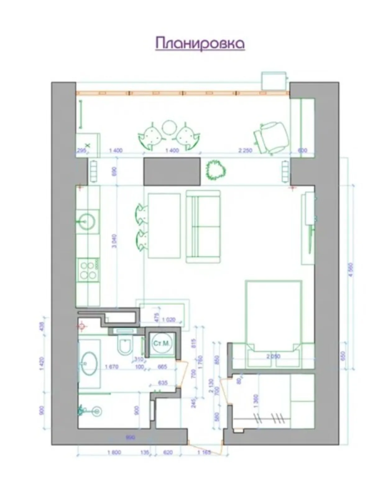 Продается 1-комнатная квартира 45 кв. м в Днепре, ул. Рабочая, 152