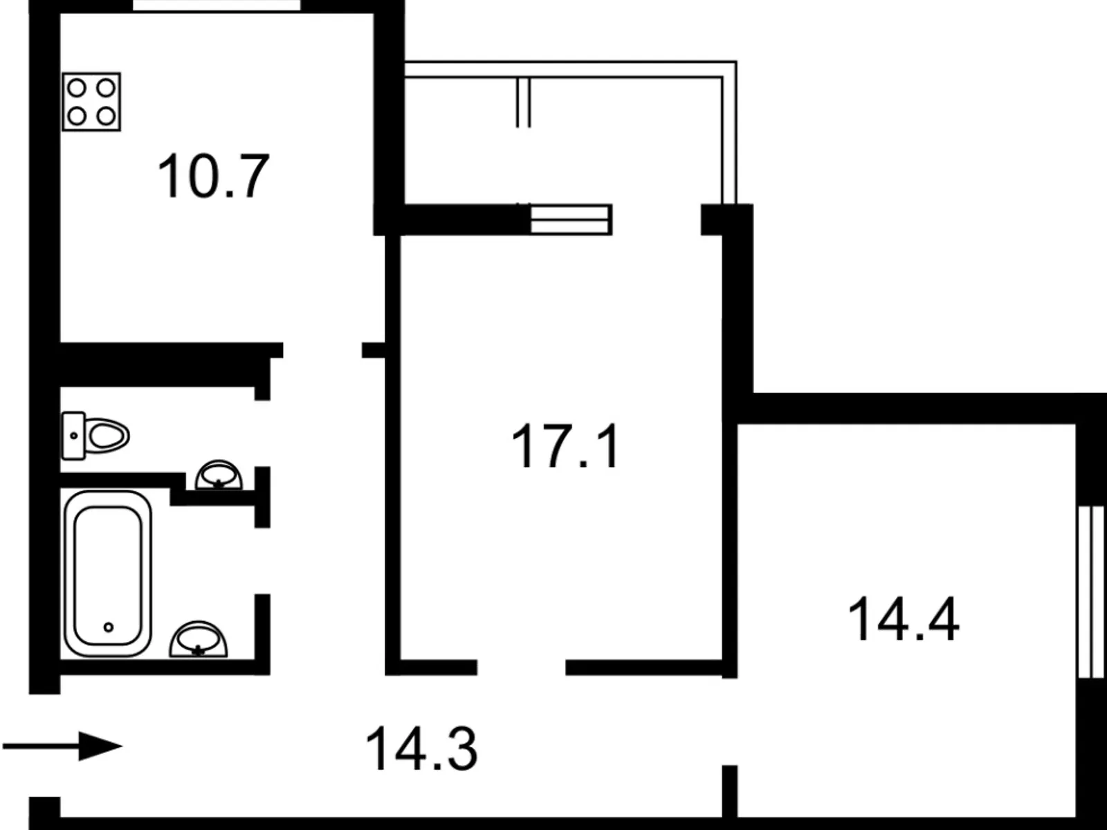 Продается 2-комнатная квартира 65.2 кв. м в Киеве, ул. Василия Стуса, 7Б