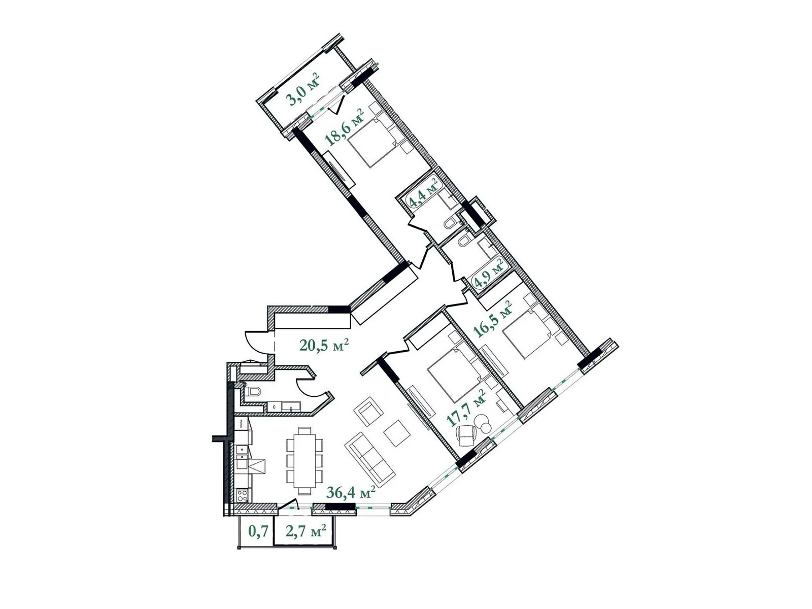 Продается 3-комнатная квартира 130.5 кв. м в Киеве, ул. Набережно-Крещатицкая, 21 - фото 1