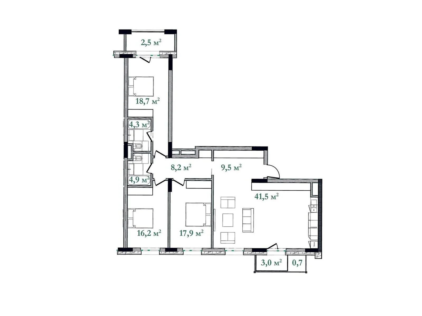 Продается 3-комнатная квартира 127.4 кв. м в Киеве, ул. Набережно-Крещатицкая, 21 - фото 1