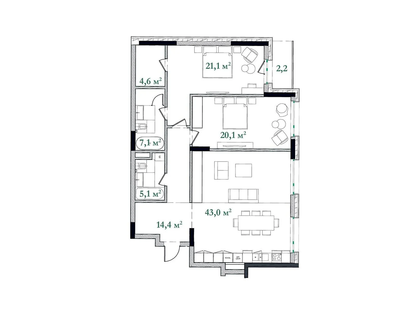 Продается 3-комнатная квартира 115.2 кв. м в Киеве, ул. Набережно-Крещатицкая, 21