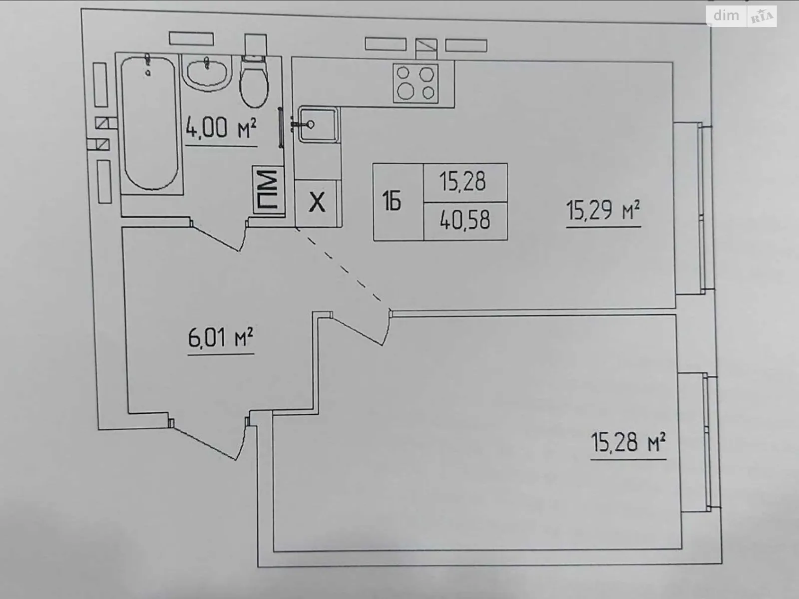 Продається 1-кімнатна квартира 40.58 кв. м у Рівному, вул. Григорія Сковороди - фото 1