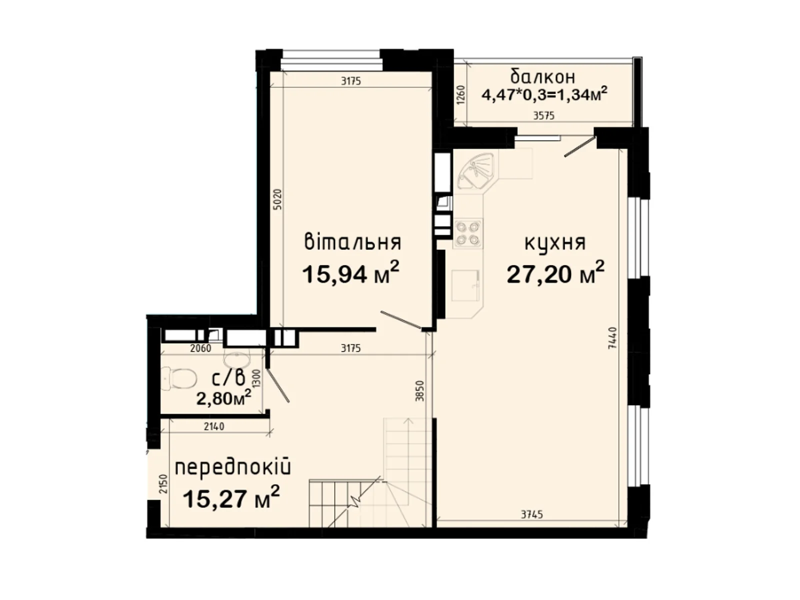 Продается 3-комнатная квартира 126.02 кв. м в Киеве, просп. Академика Глушкова, 42