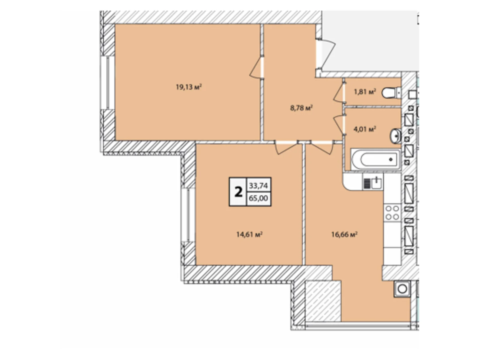 Продается 2-комнатная квартира 65 кв. м в Староконстантинове, цена: 33212 $ - фото 1