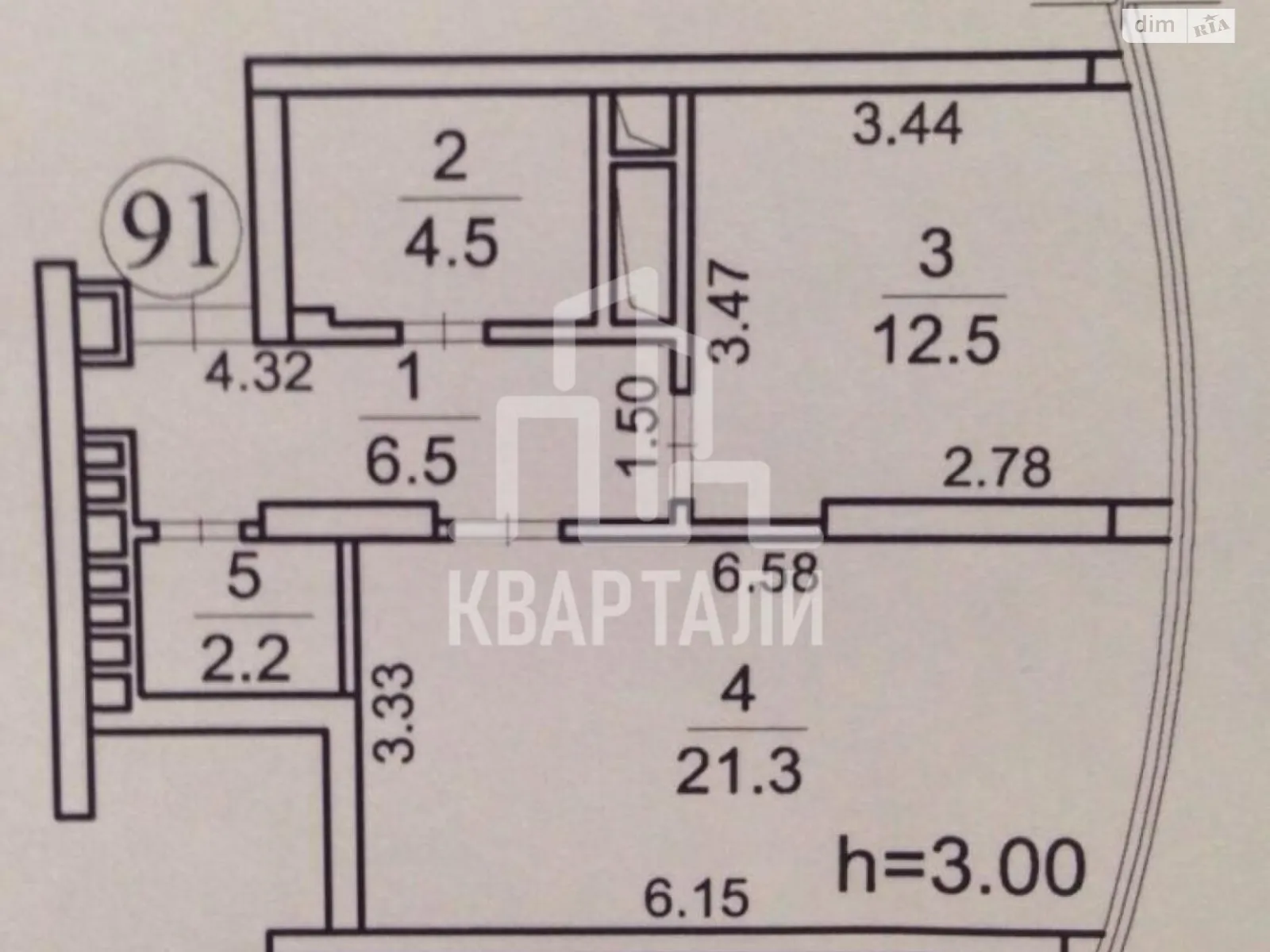 Продается 1-комнатная квартира 49 кв. м в Киеве, просп. Оболонский, 54 - фото 1