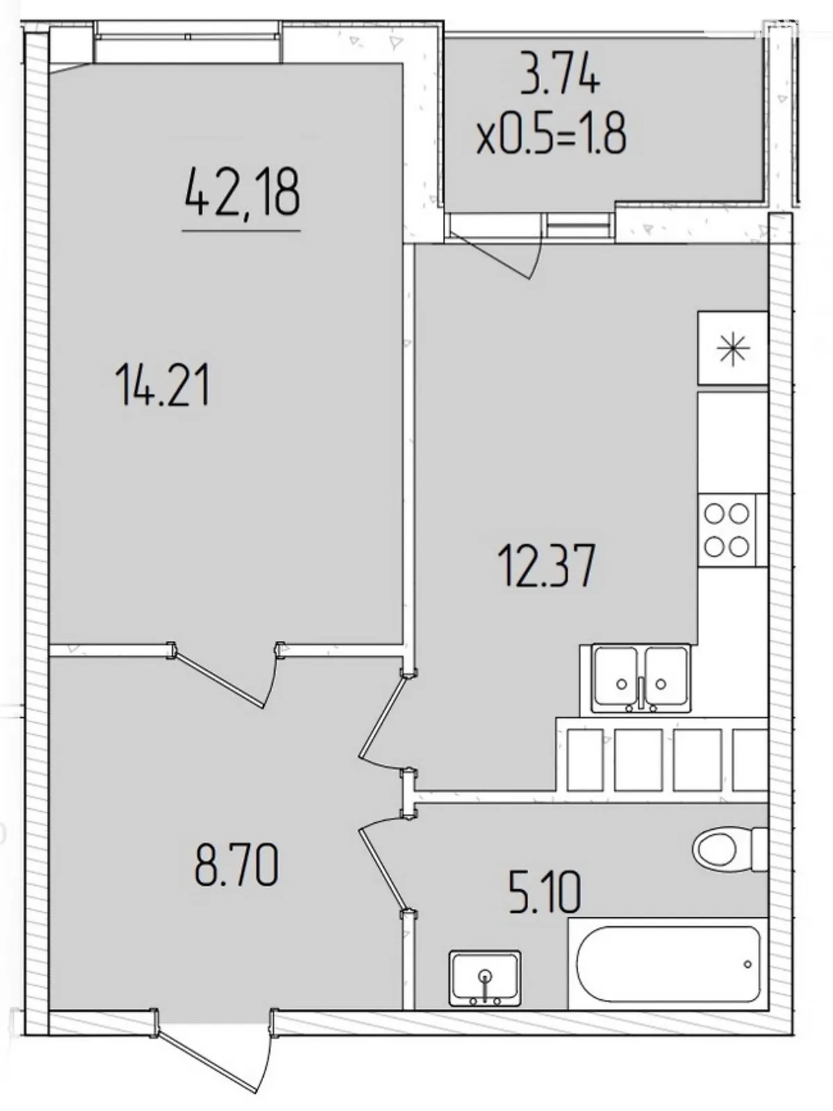 Продается 1-комнатная квартира 42 кв. м в Одессе - фото 2