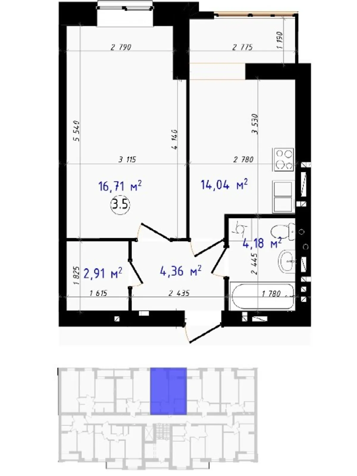 Продается 1-комнатная квартира 43 кв. м в Одессе, ул. Академика Сахарова, 5Г