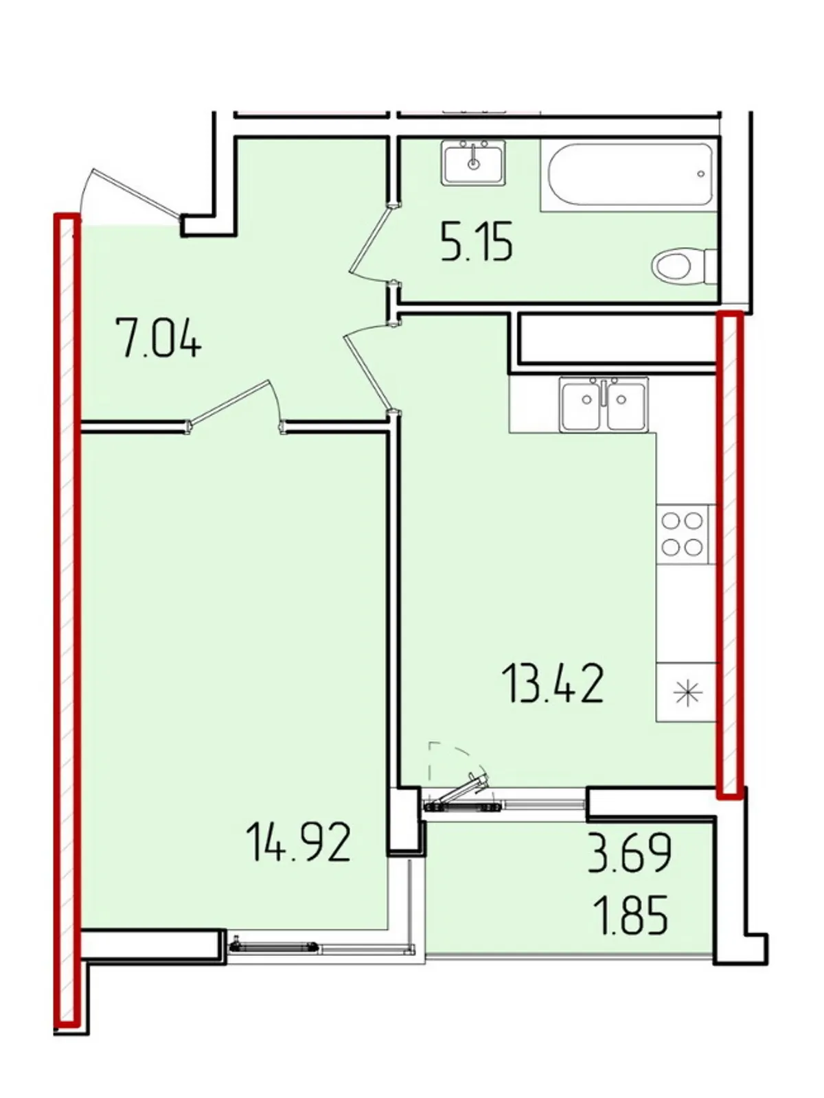 Продается 1-комнатная квартира 42 кв. м в Одессе - фото 2