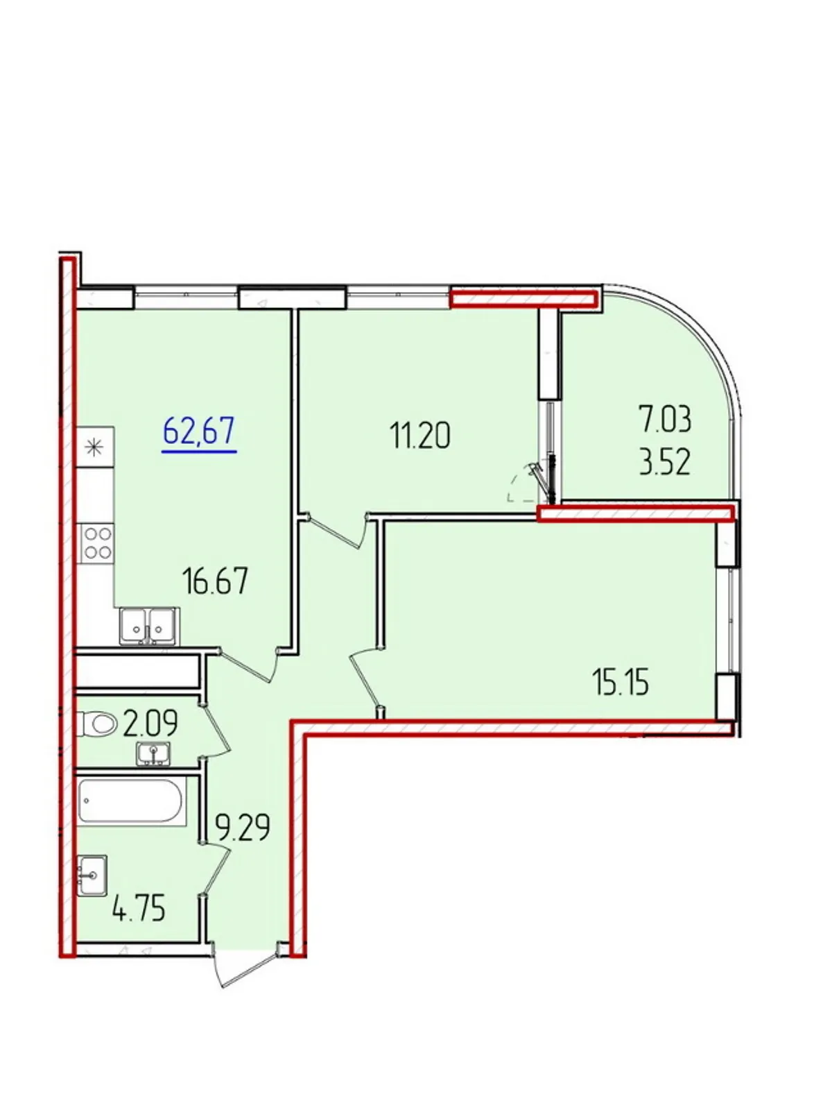 Продается 2-комнатная квартира 63 кв. м в Одессе - фото 2