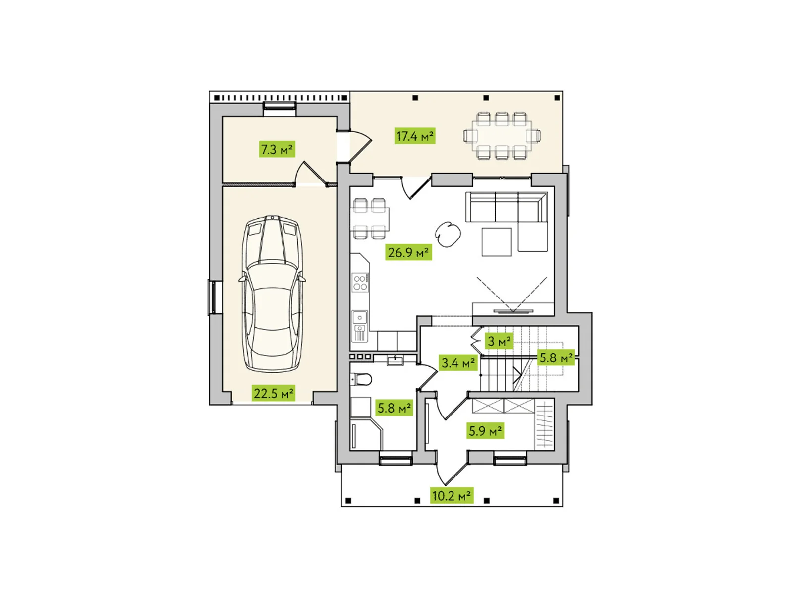 Продается дом на 2 этажа 105 кв. м с балконом - фото 2