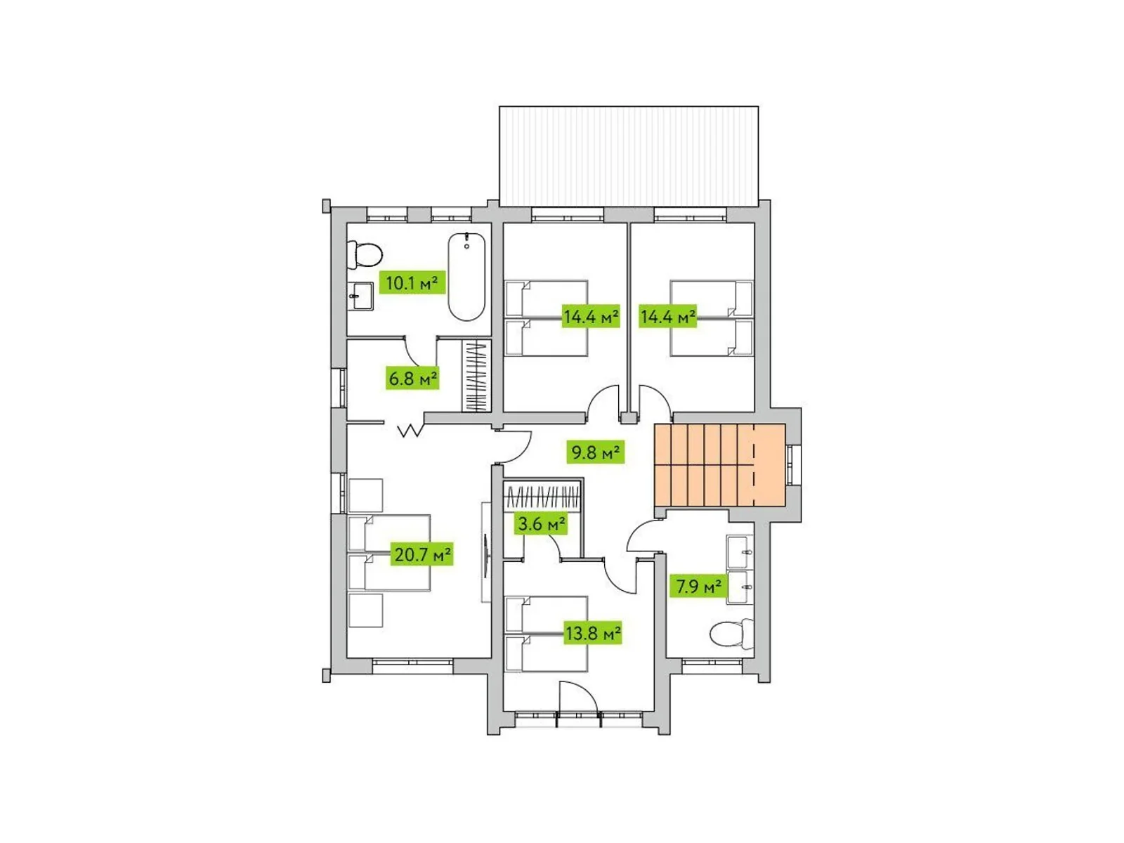 Продается дом на 2 этажа 236 кв. м с верандой, цена: 134900 $