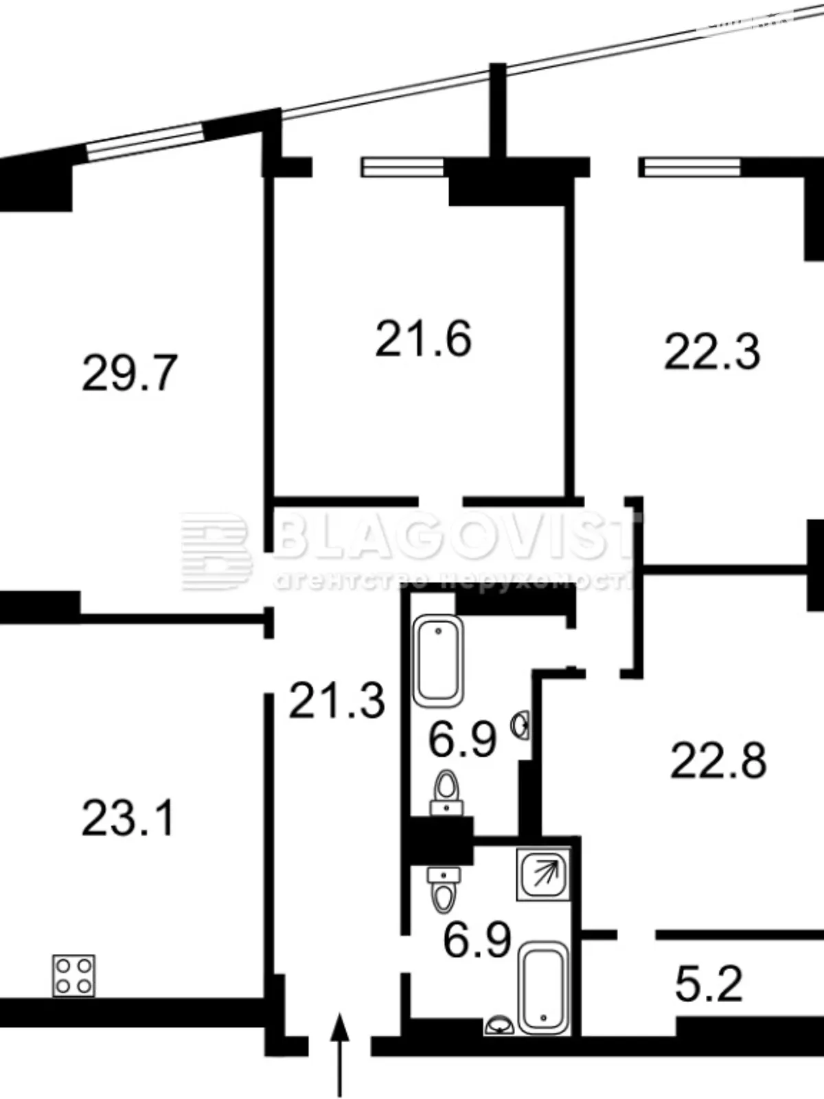 Продается 4-комнатная квартира 170 кв. м в Киеве, ул. Деловая, 2Б