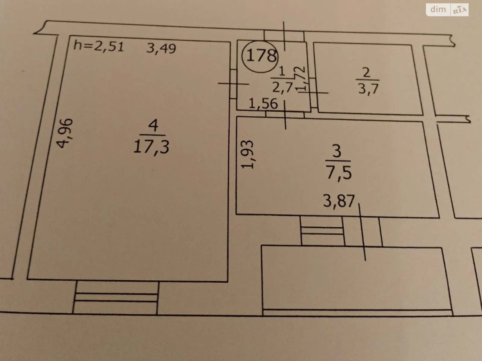 Продается 1-комнатная квартира 33 кв. м в Борисполе, цена: 45000 $