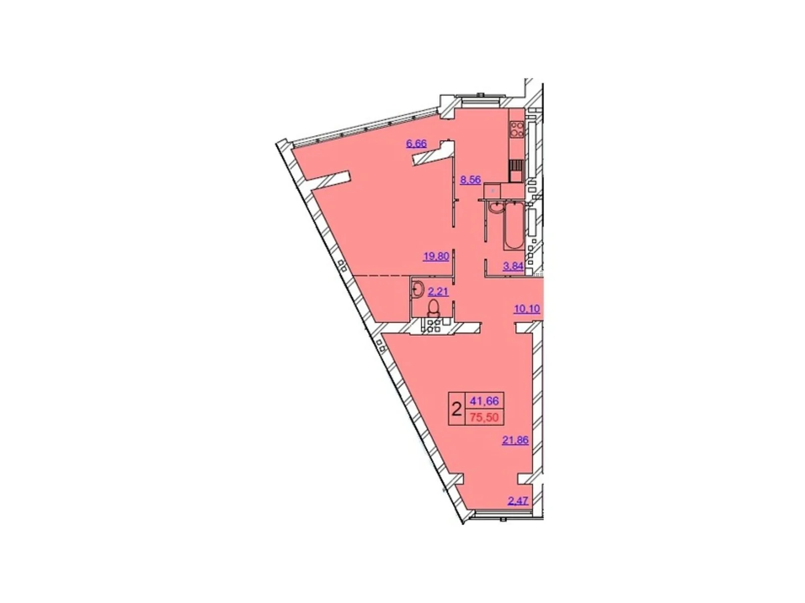 Продается 2-комнатная квартира 78 кв. м в Хмельницком, вул. Панаса Мирного, 18/2