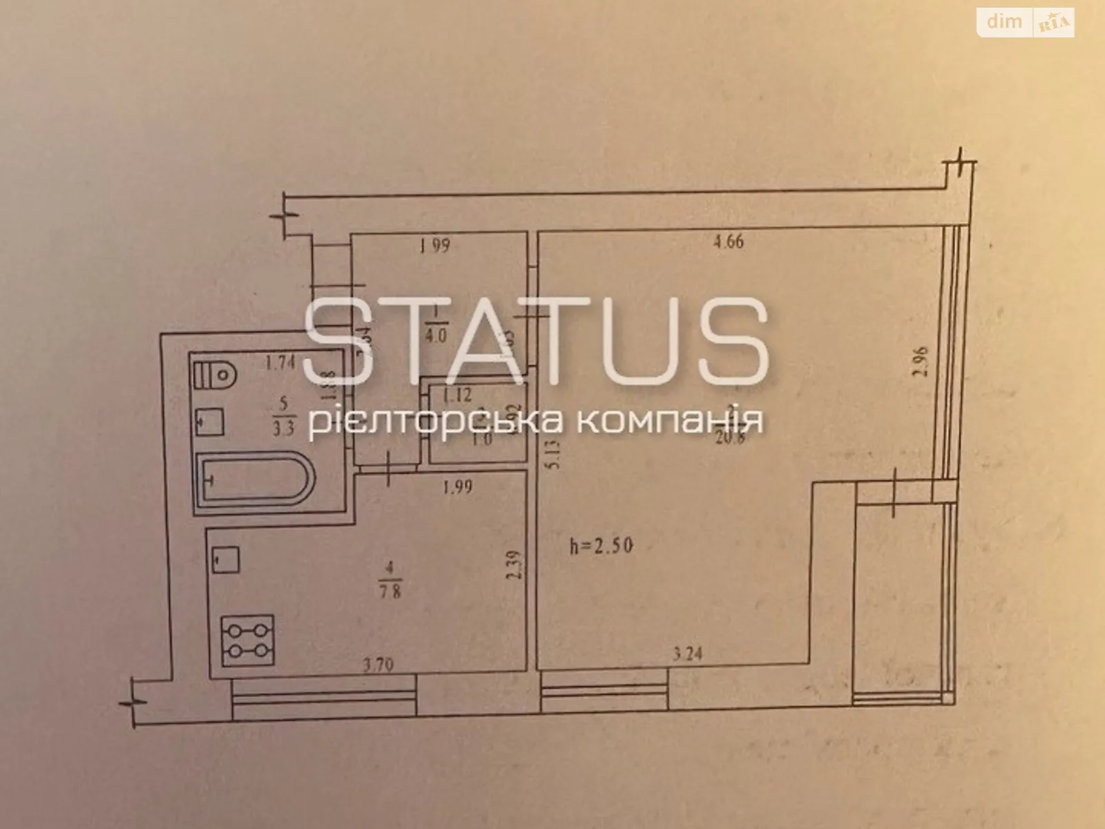 Продается 1-комнатная квартира 38 кв. м в Полтаве