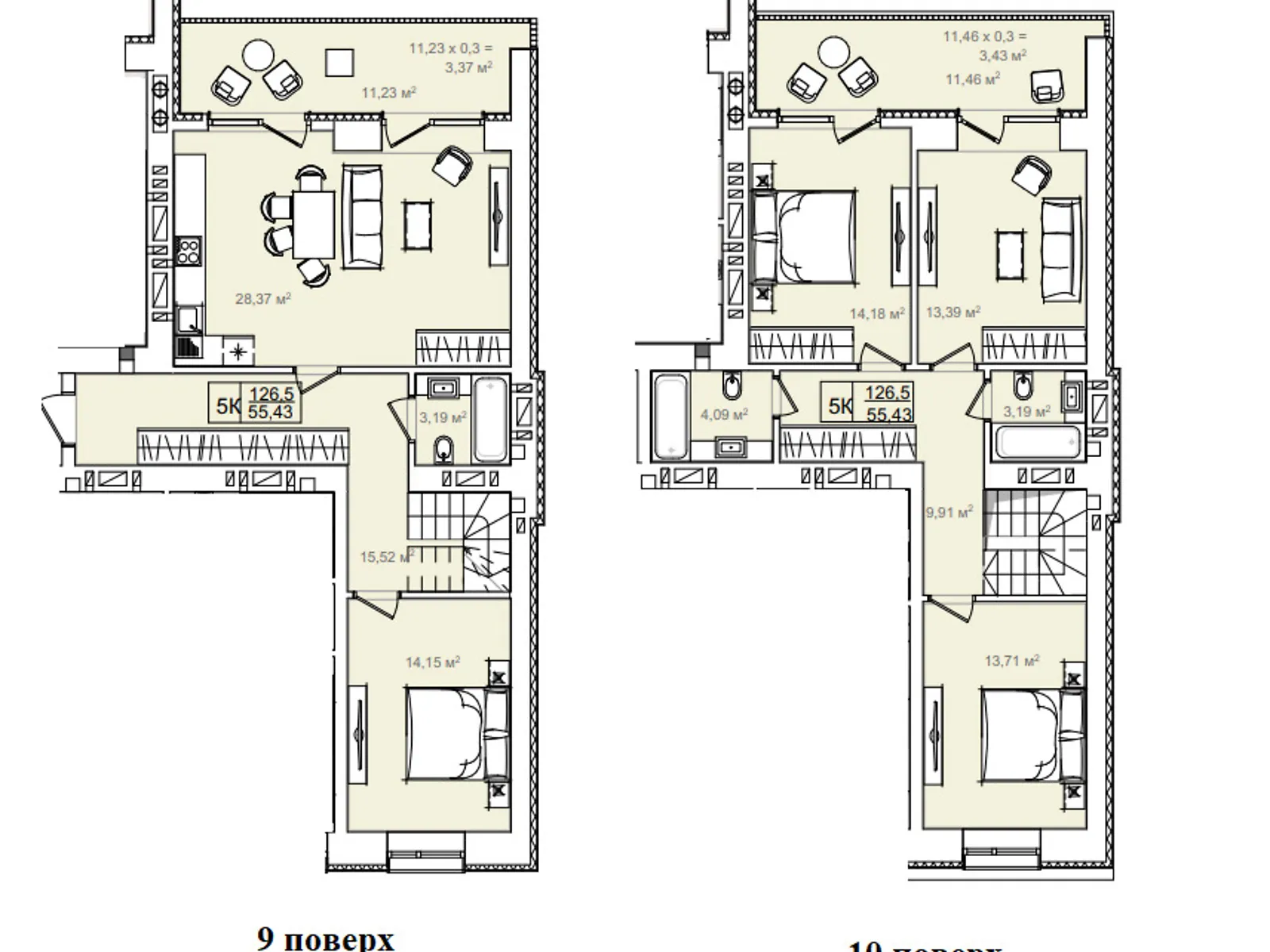 Продается 5-комнатная квартира 126.5 кв. м в Хмельницком, просп. Мира, 96 корпус 2 - фото 1