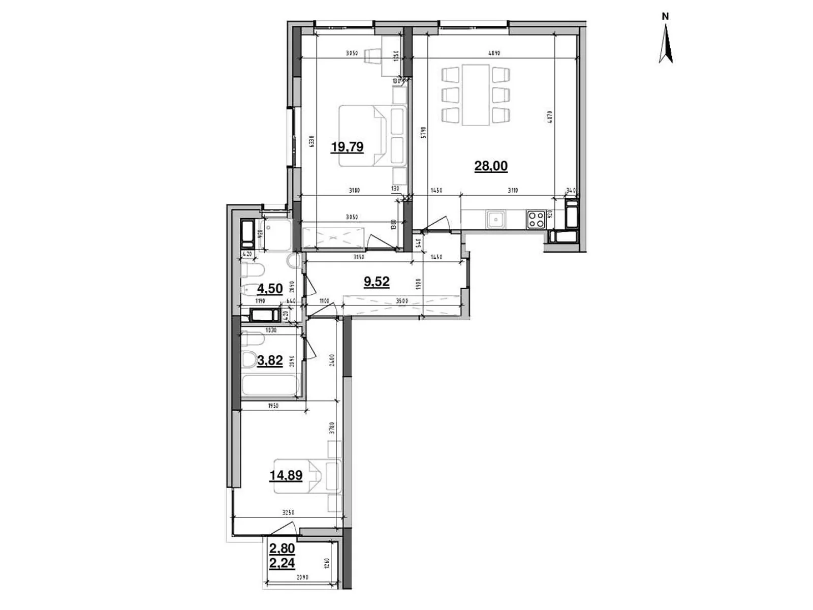 Продается 2-комнатная квартира 82.77 кв. м в Киеве, ул. Коновальца Евгения, 30 - фото 1