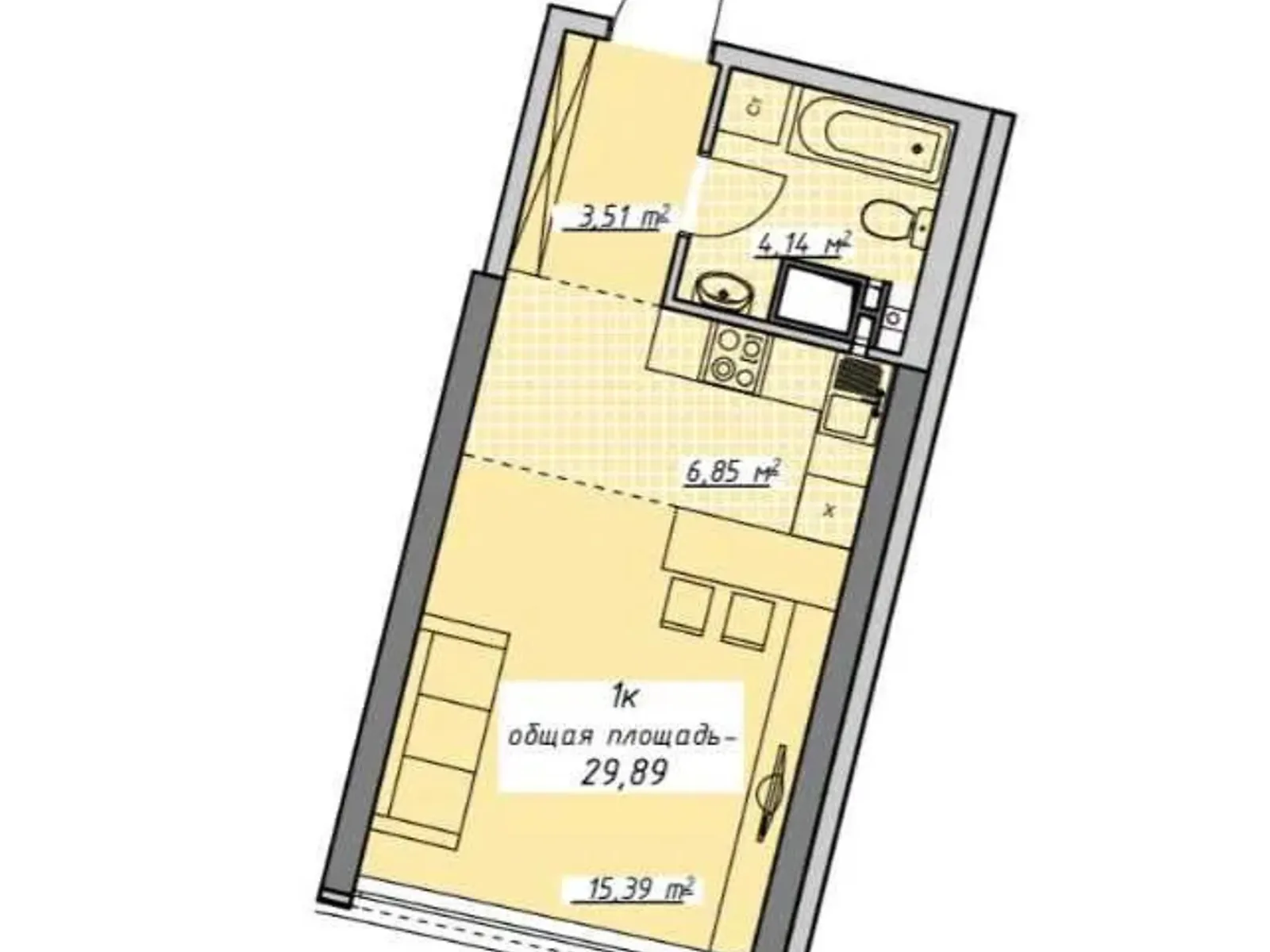 Продається 1-кімнатна квартира 29 кв. м у Одесі, пров. Курортний, 2 - фото 1