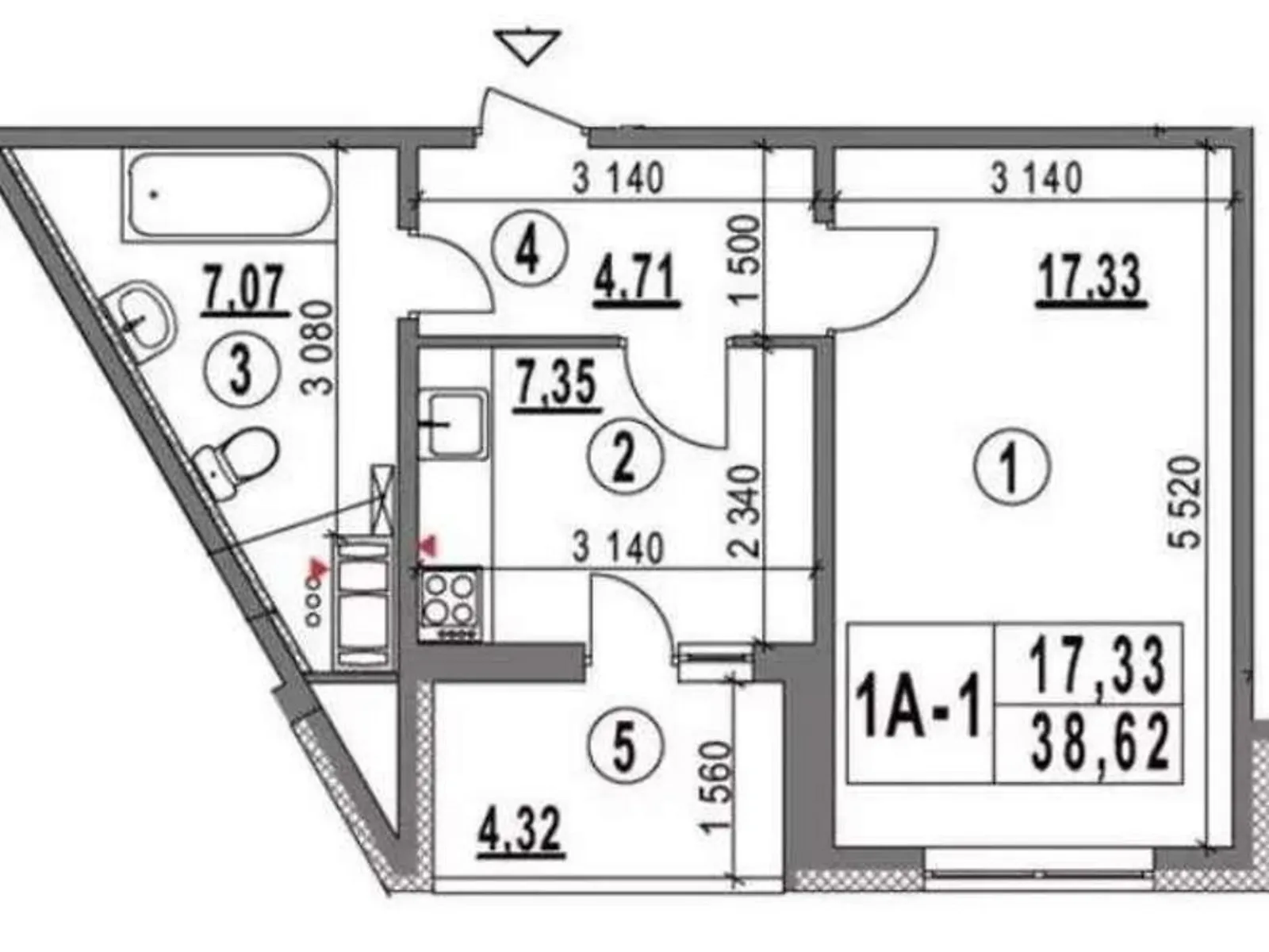 Продается 1-комнатная квартира 38 кв. м в Киеве, просп. Академика Глушкова, 6