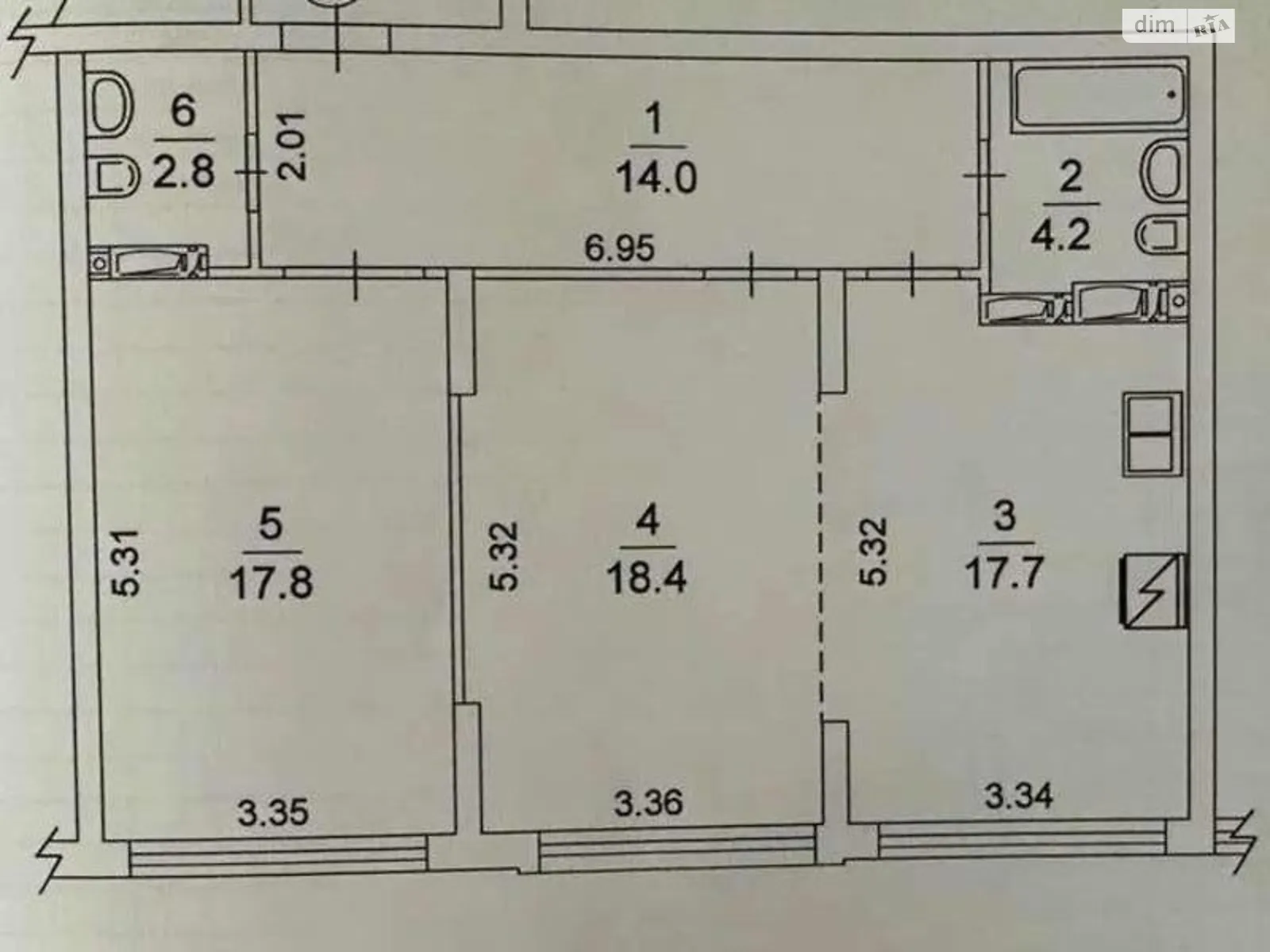 Продается 2-комнатная квартира 75 кв. м в Киеве, ул. Михаила Максимовича, 32 - фото 1