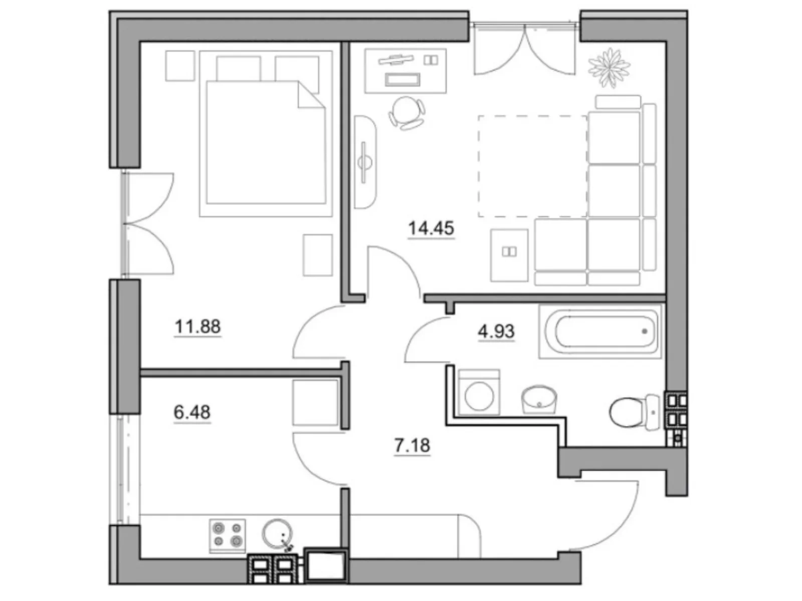 Продается 2-комнатная квартира 45 кв. м в Святопетровское, ул. Тепличная, 54