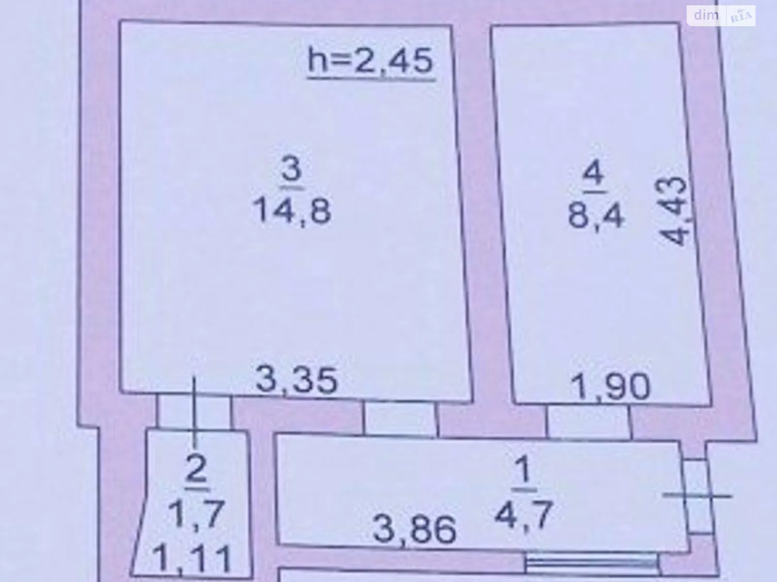 Продается 2-комнатная квартира 29.6 кв. м в Одессе, ул. Разумовская