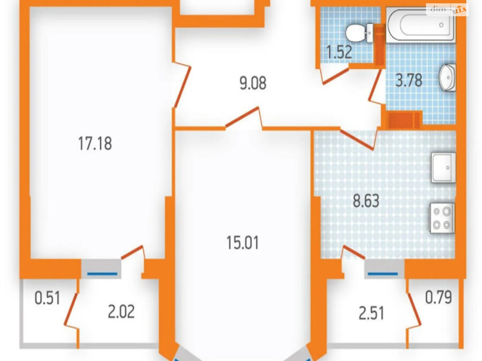 Продается 2-комнатная квартира 58.9 кв. м в Киеве, ул. Бориспольская - фото 1