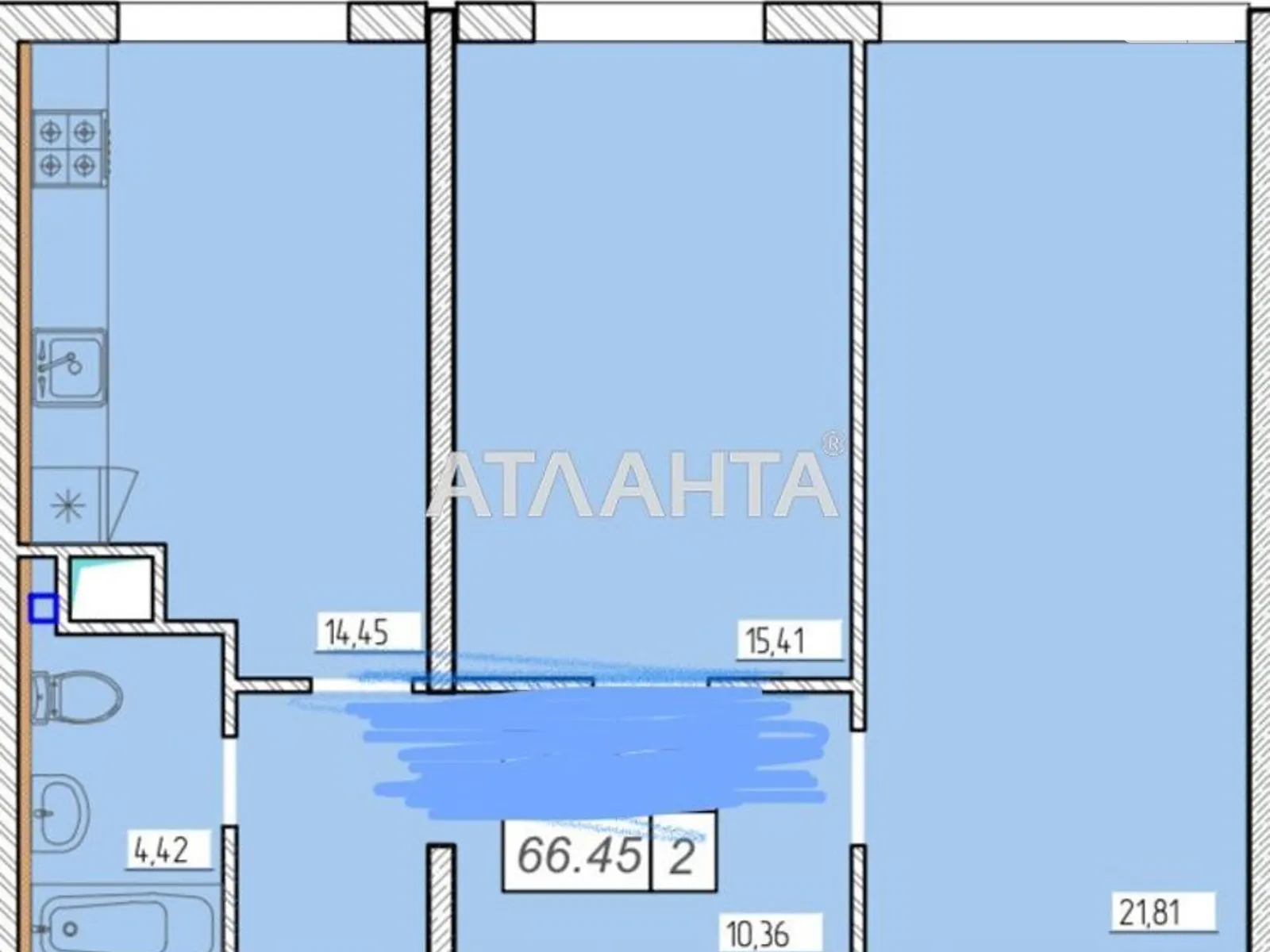 Продается 2-комнатная квартира 65.8 кв. м в Одессе, ул. Жемчужная, 9 - фото 1