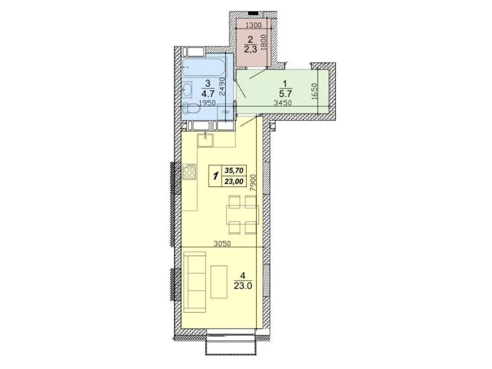 Продается 1-комнатная квартира 35.7 кв. м в Киеве, ул. Глубочицкая, 73-77