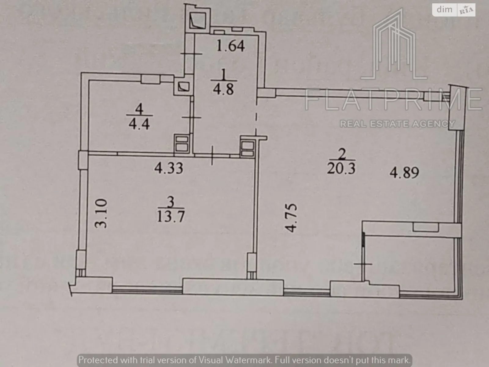 Продається 1-кімнатна квартира 46 кв. м у Києві, вул. Теремківська, 4А