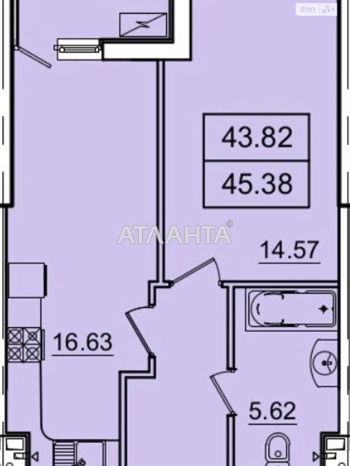 Продается 1-комнатная квартира 45 кв. м в Одессе, ул. Генуэзская