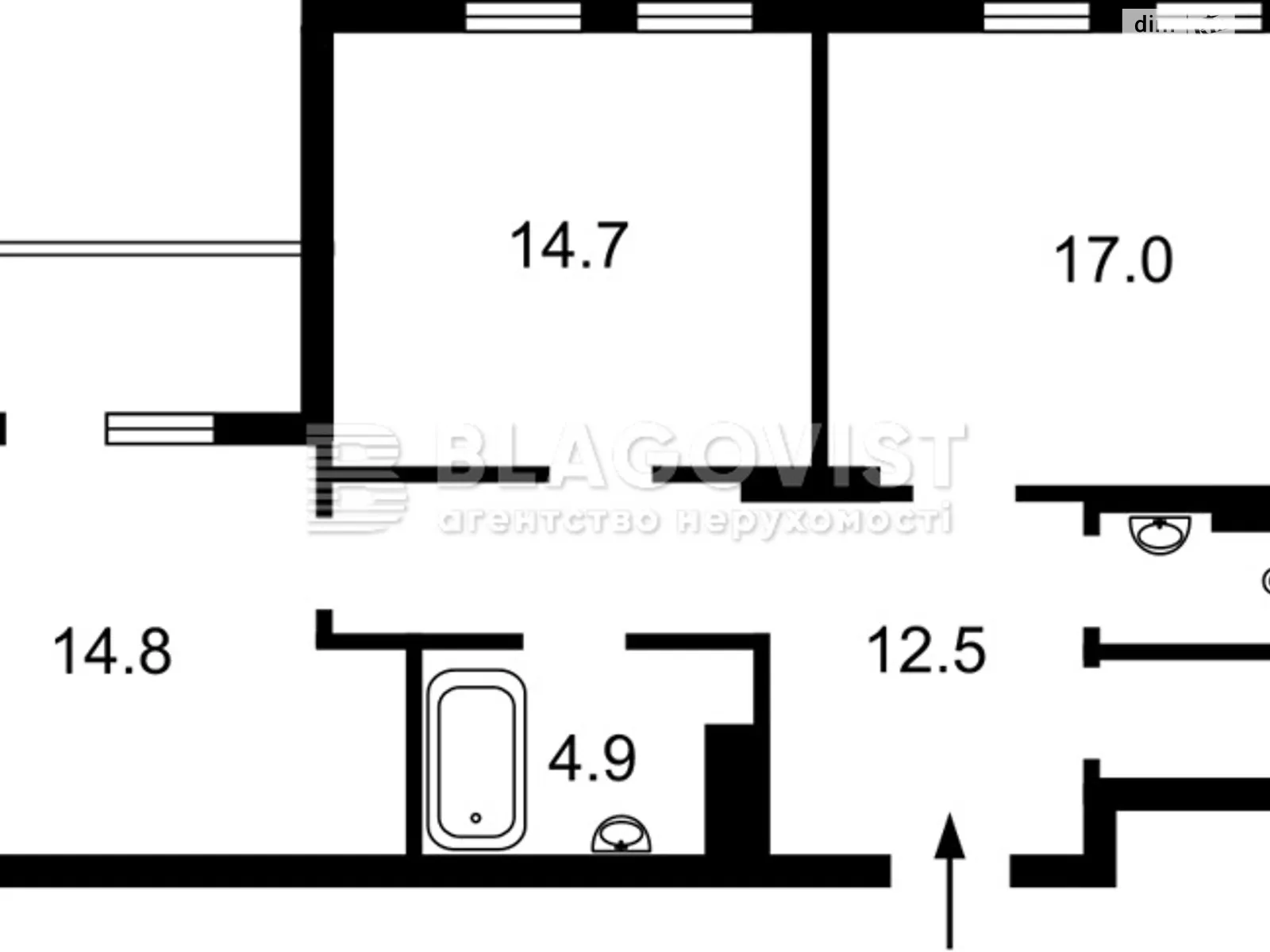 Продається 3-кімнатна квартира 73 кв. м у Києві, вул. Перемоги, 1Д