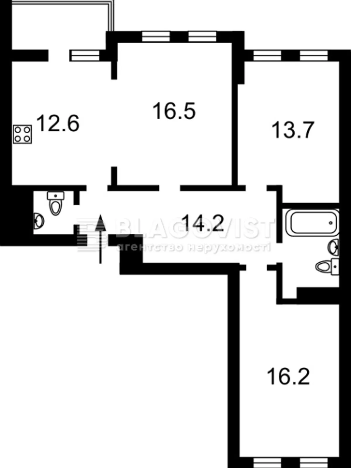 Продается 3-комнатная квартира 83.4 кв. м в Киеве, ул. Бердника Олеся, 1Д