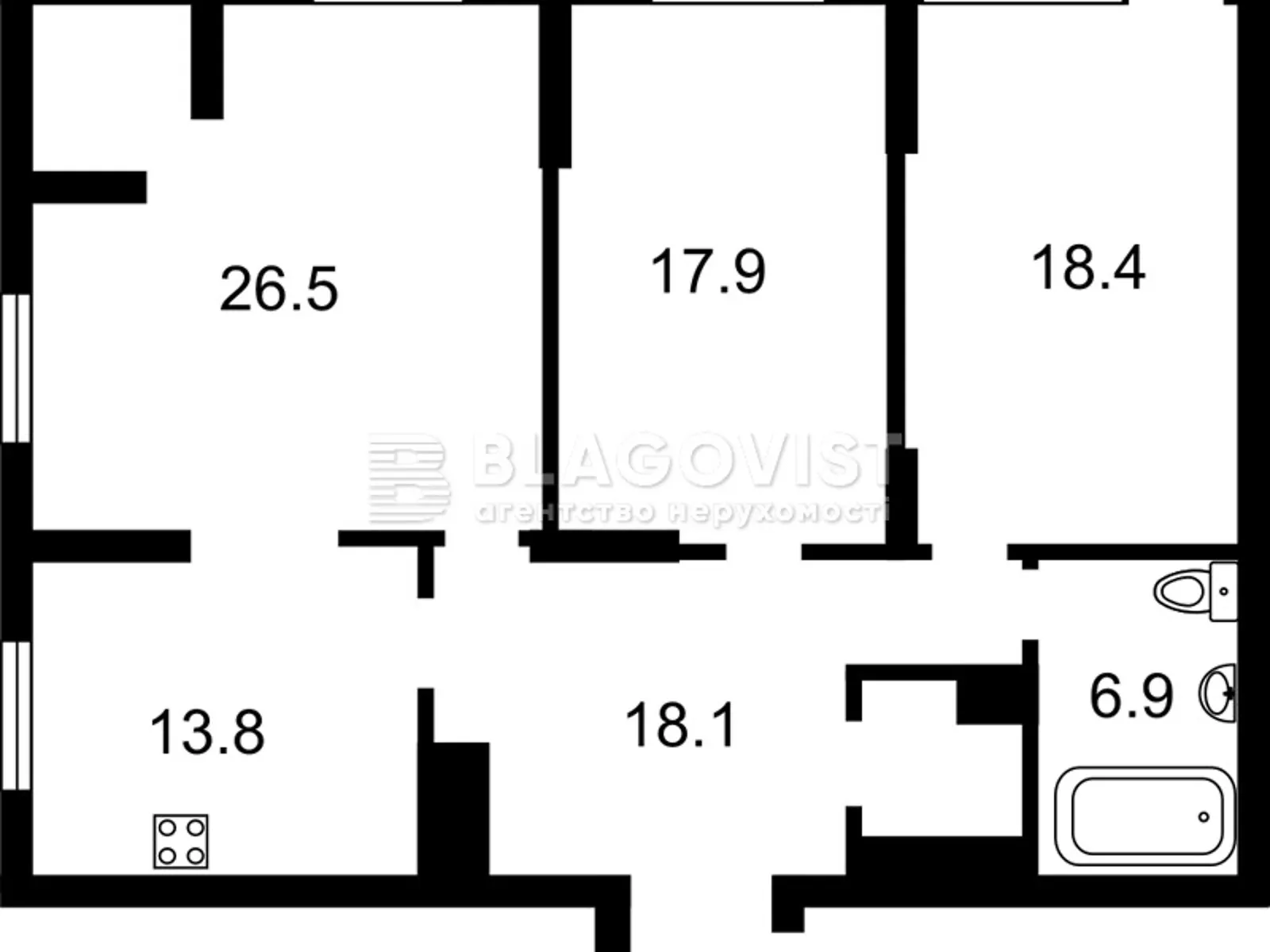 Продается 3-комнатная квартира 104 кв. м в Киеве, просп. Владимира Ивасюка, 2Г - фото 1