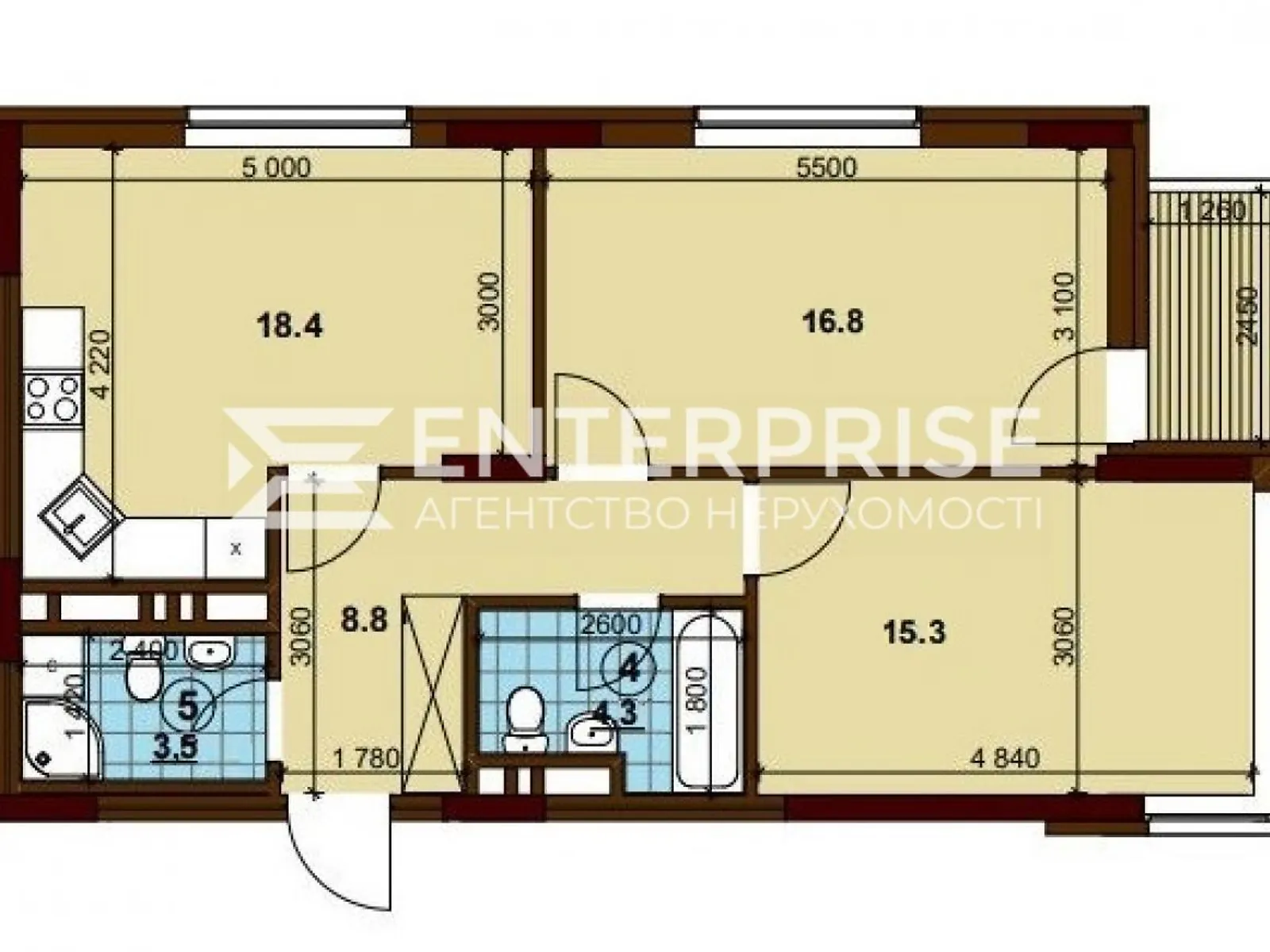 Продается 2-комнатная квартира 68.1 кв. м в Киеве, ул. Семьи Кристеров, 20А