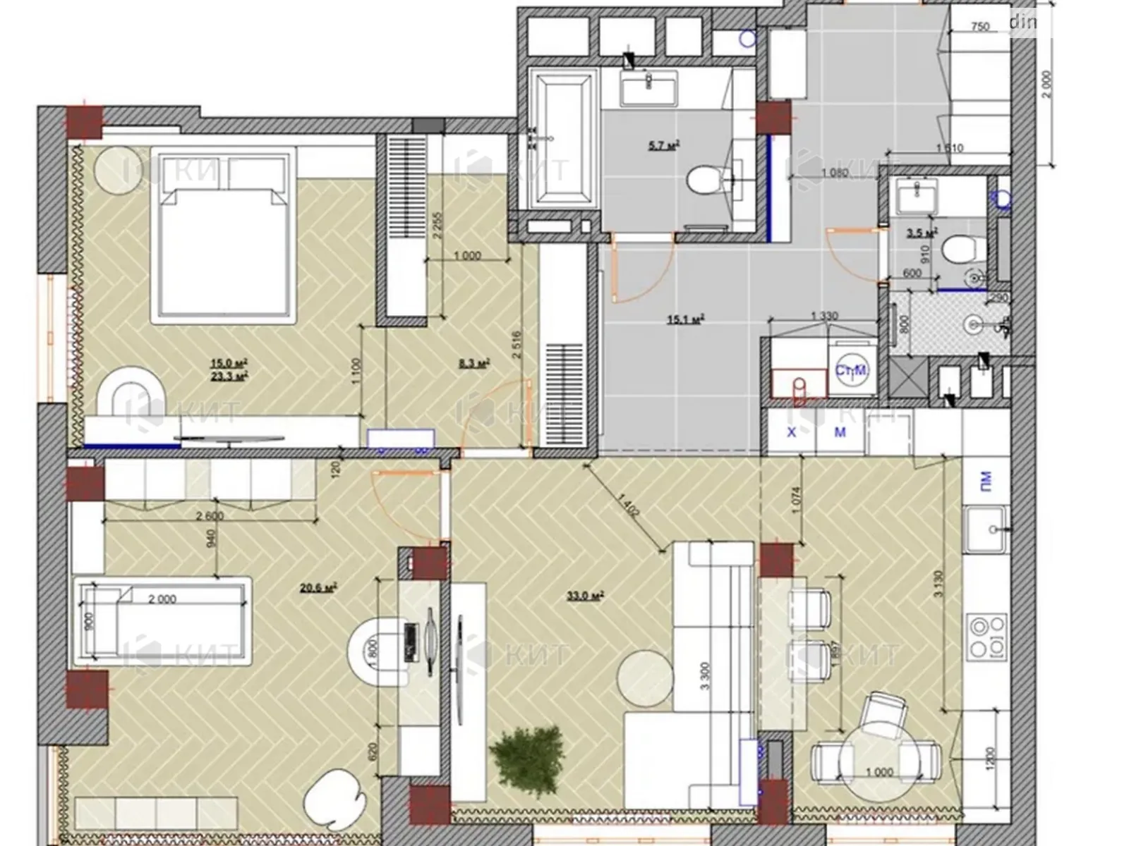 Продается 3-комнатная квартира 93 кв. м в Харькове, просп. Героев Харькова(Московский), 154