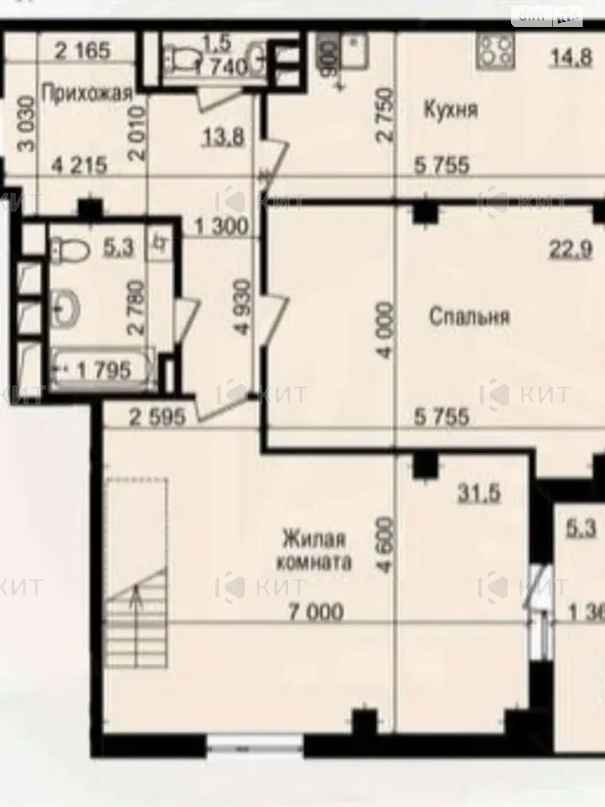 Продается 3-комнатная квартира 93 кв. м в Харькове - фото 2