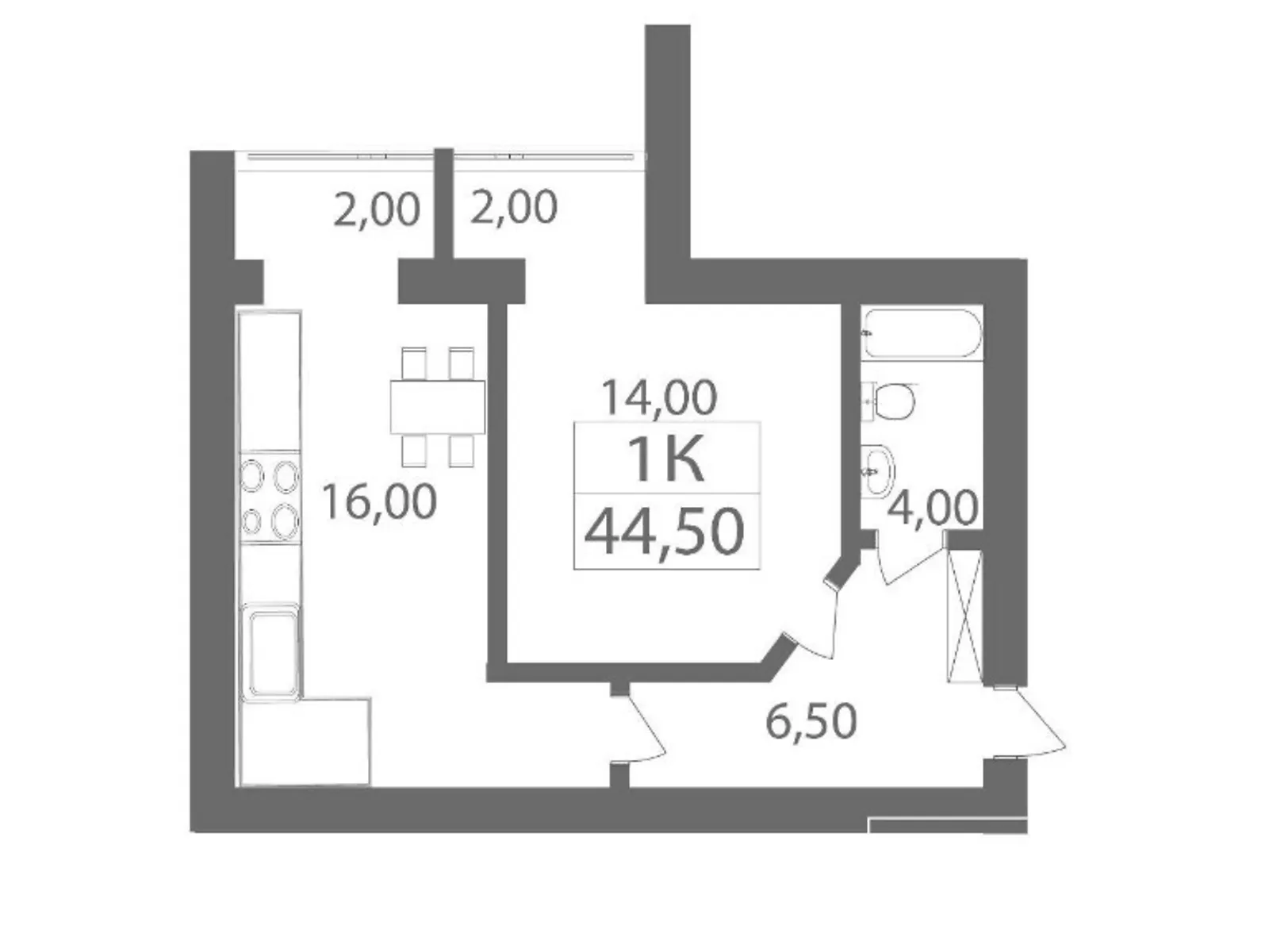 Продается 1-комнатная квартира 44.5 кв. м в Ивано-Франковске - фото 2